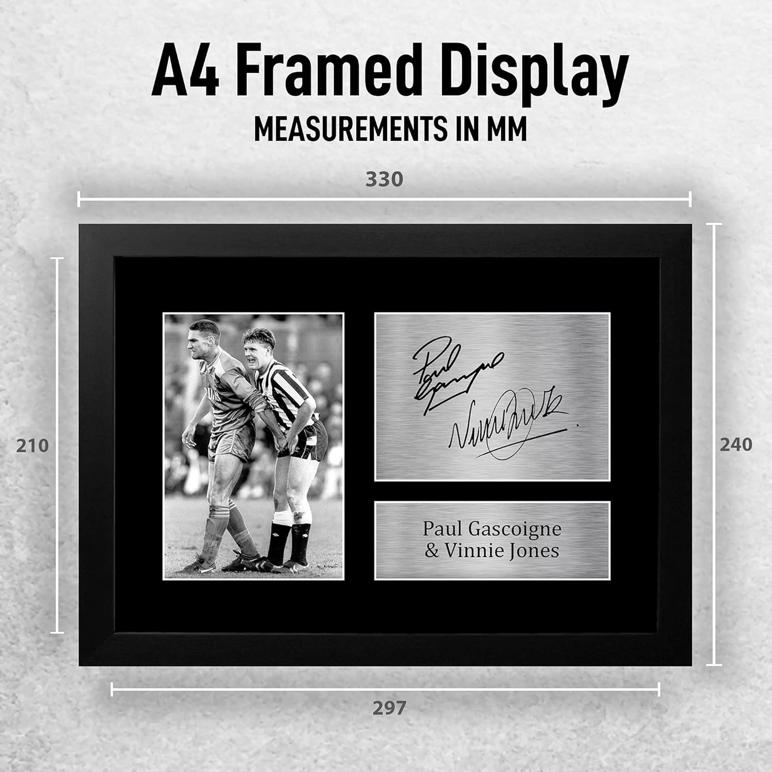 Thumbnail 1 de HWC Trading A4 Framed Signed Autograph Picture – Paul Gascoigne & Vinnie Jones Wimbledon FC Magpies “The Nut Cracker” (A4)