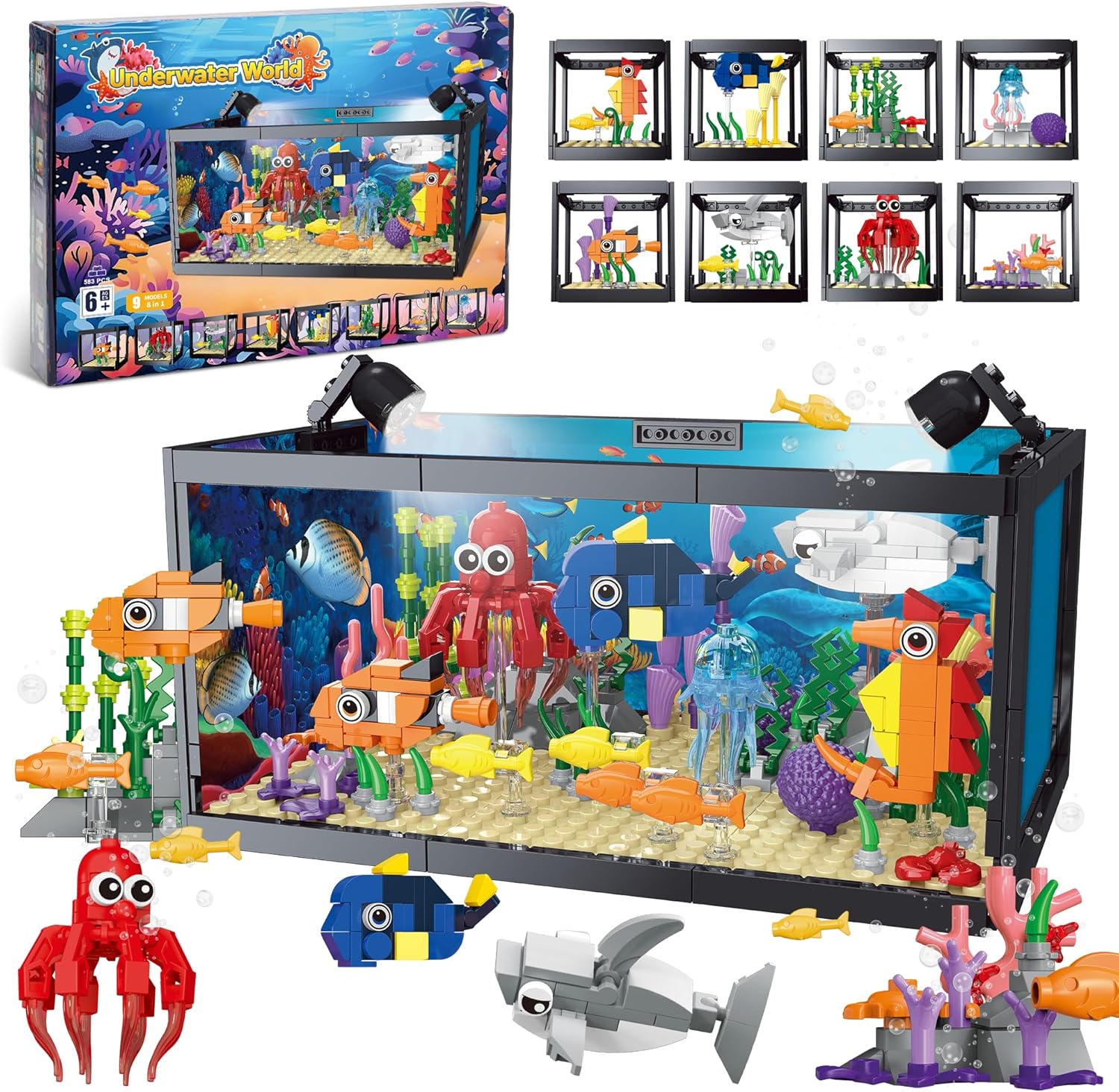 Detalle de TectoStrux 8 in 1 Fish Tank Building Set