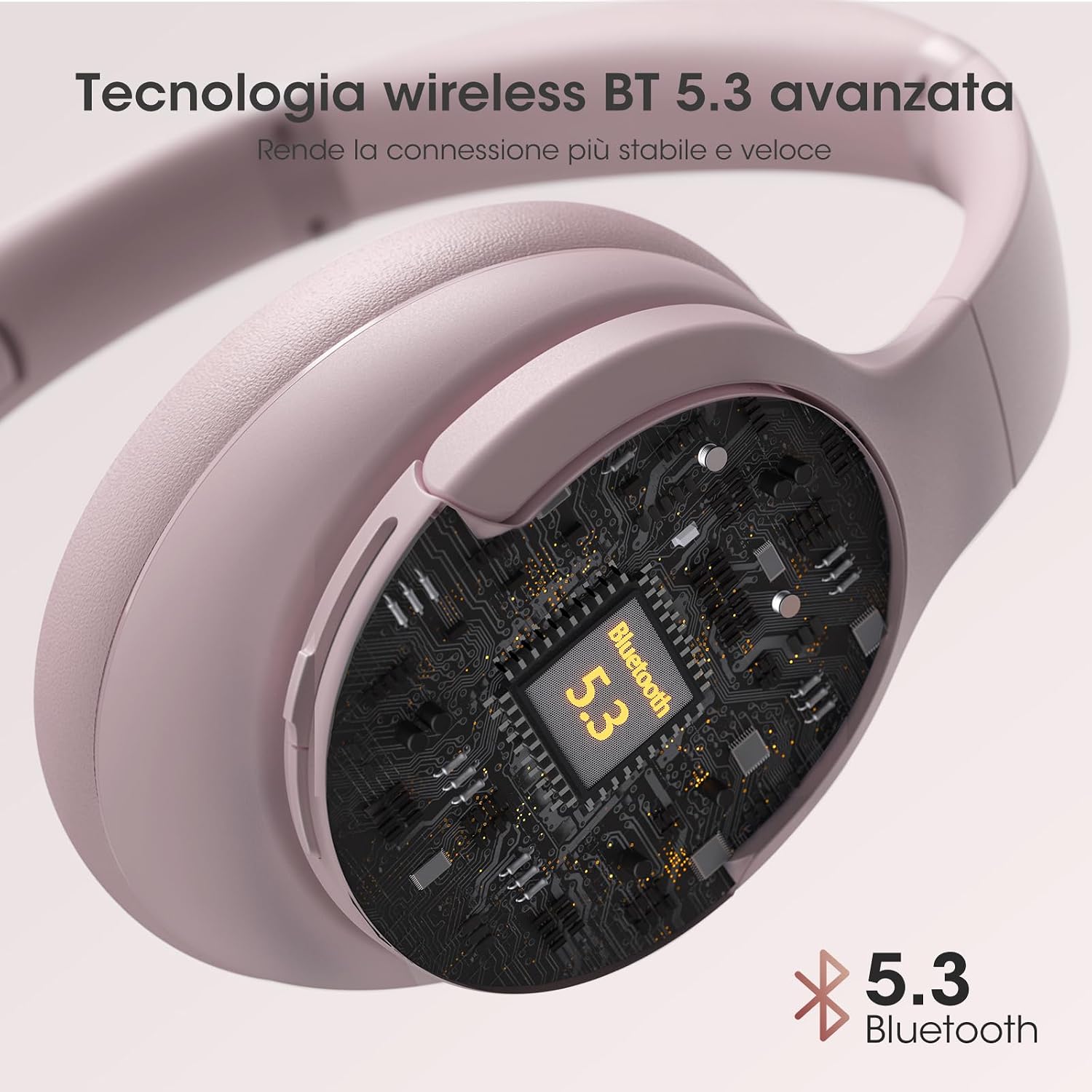 Detalle 2 de DOQAUS Cuffie Wireless Bluetooth Over Ear: autonomia top e suono HiFi con 3 modalità EQ