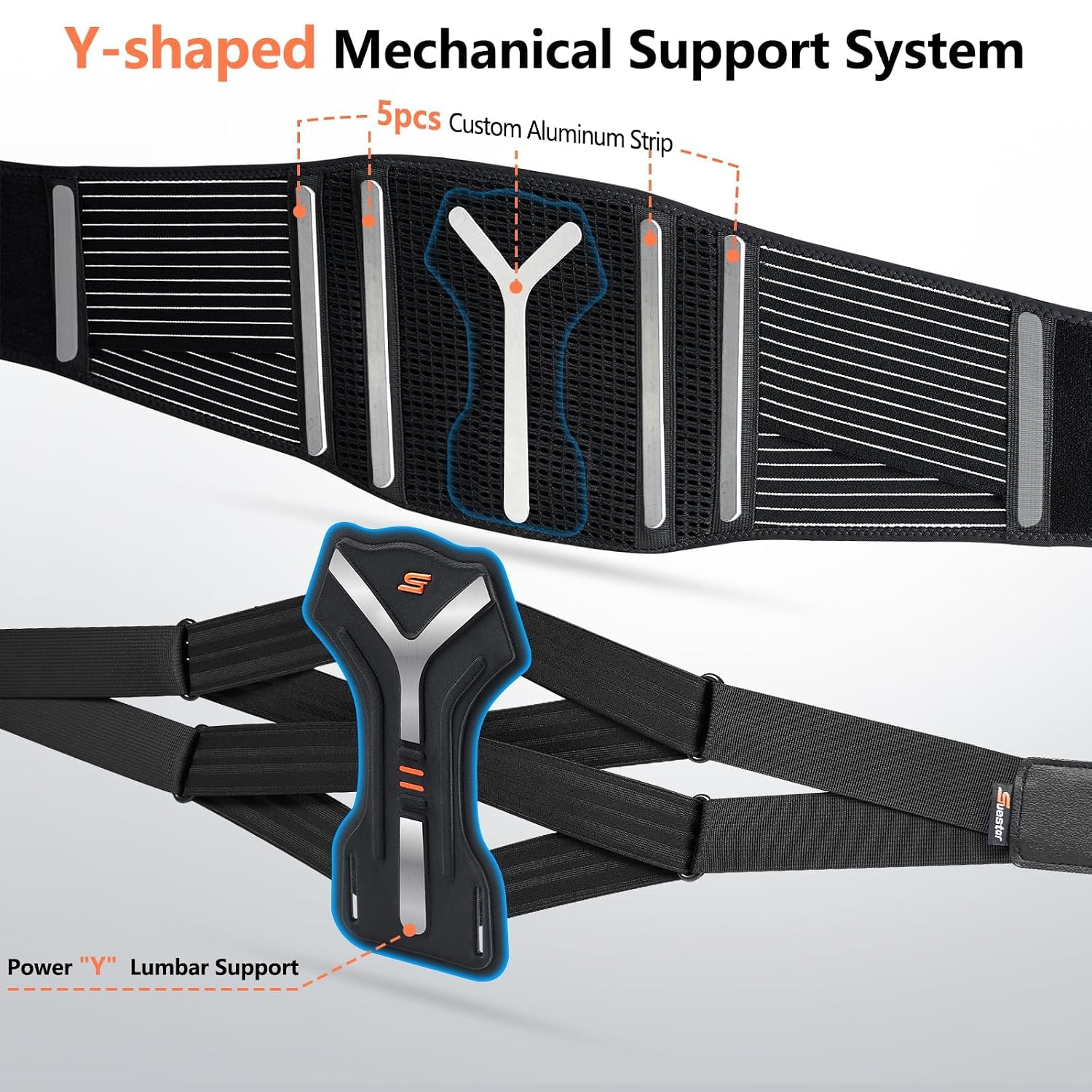 Detalle de SueStar lumbar support brace, Y-shaped support