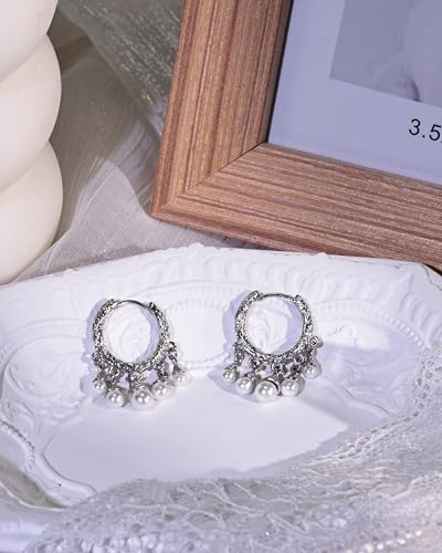 Thumbnail 5 de Zikichiky Silver Multiple Pearl Tassel Drop Earrings for Women