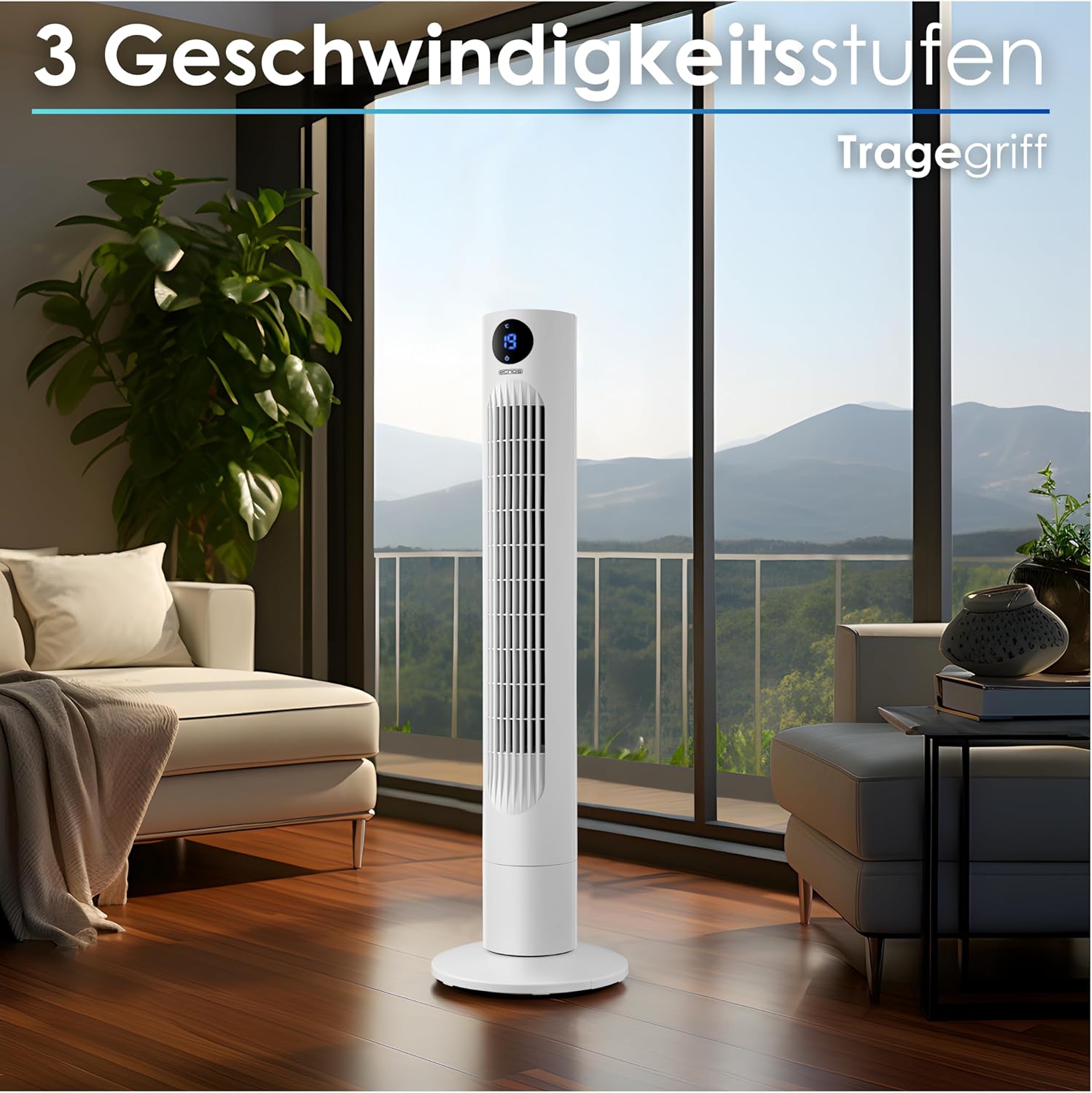 Thumbnail 3 de Echos Turmventilator – leiser Turmventilator mit Fernbedienung, Oszillation und 12h Timer