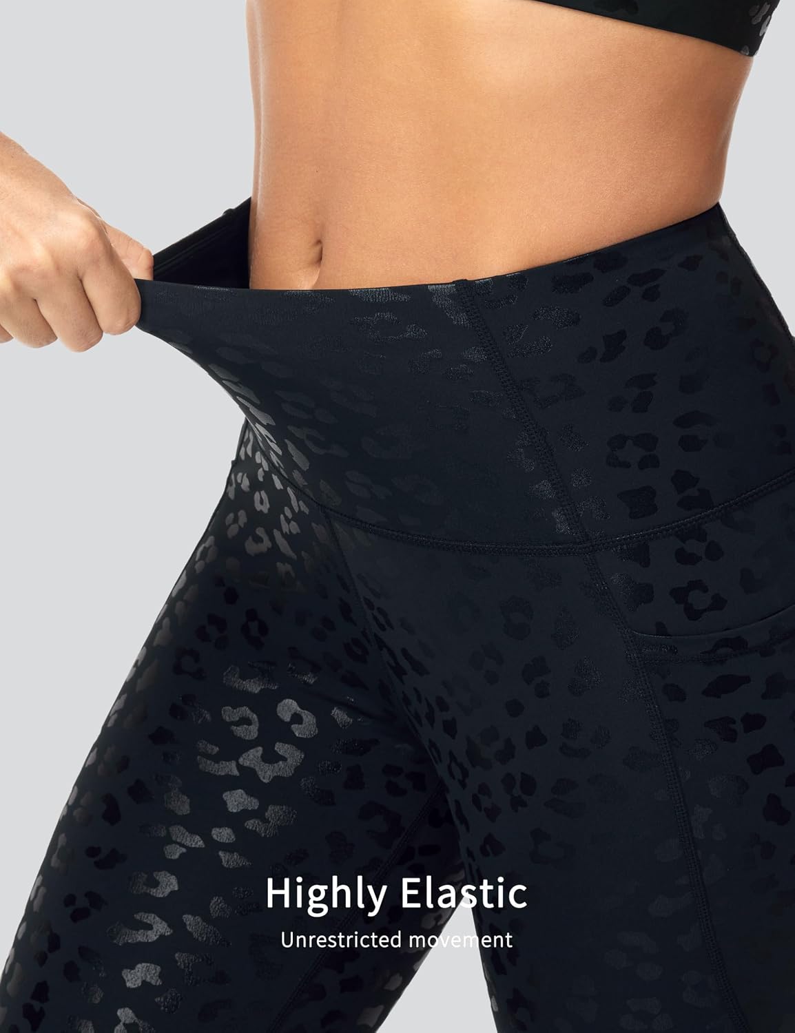 Detalle 1 de THE GYM PEOPLE High Waist Leggings with 4-Way Stretch and Side Pockets
