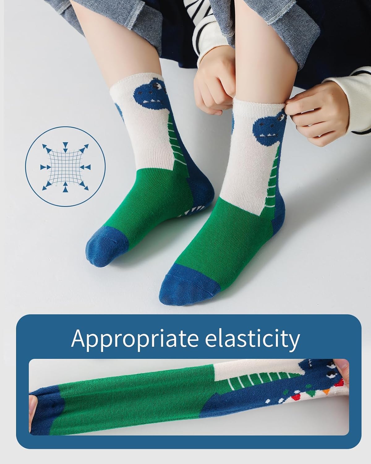 Detalle de Kyopp 5 Paar Stoppersocken Kinder aus Baumwolle (ABS, Tiermotive) 25–37 EU