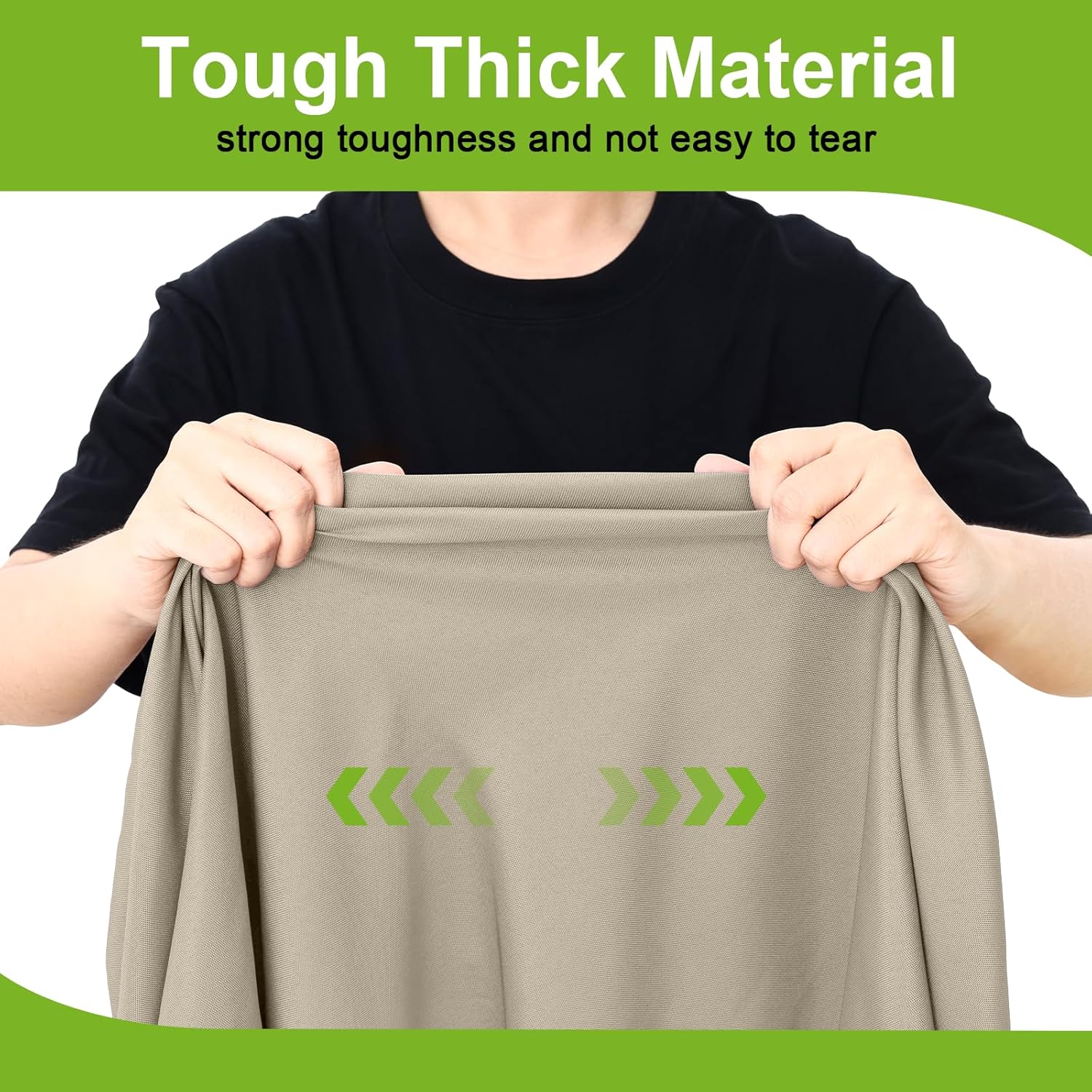 Thumbnail 3 de Smiry Round Spandex Tablecloth (Taupe) – Elastic Fitted, Waterproof & Washable for 45"–56" Tables