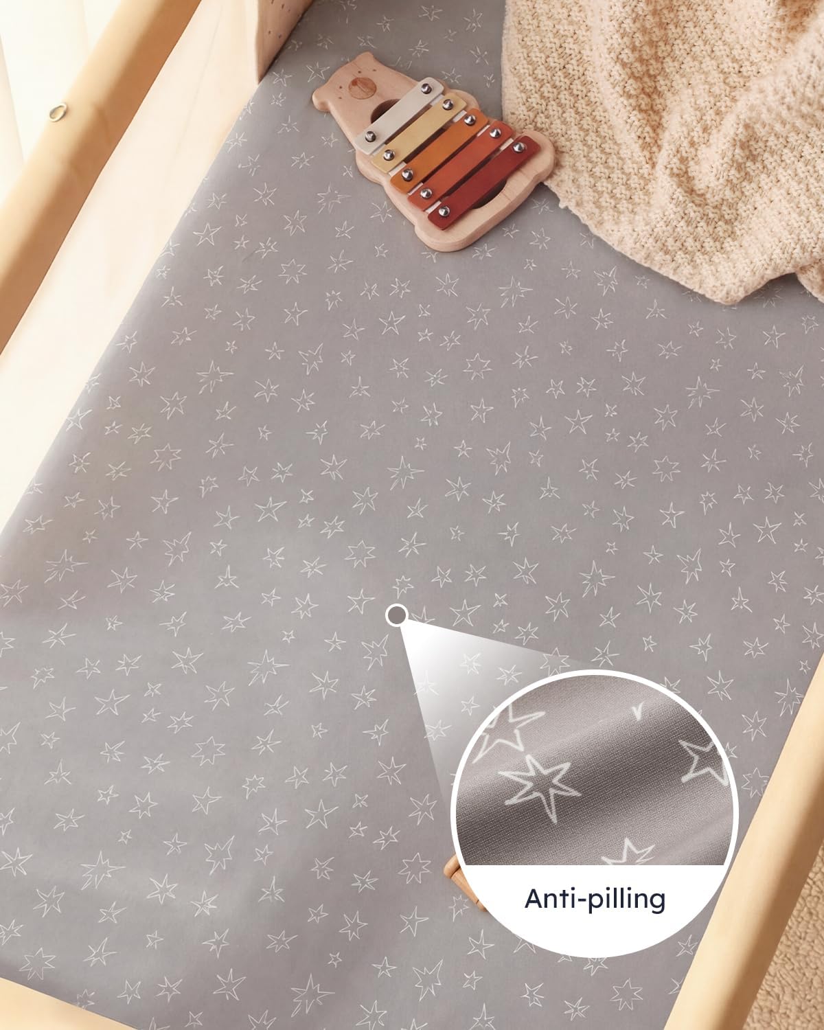 Detalle 2 de Unnivoll Next to Me crib sheets 3 pack 51 x 85 cm