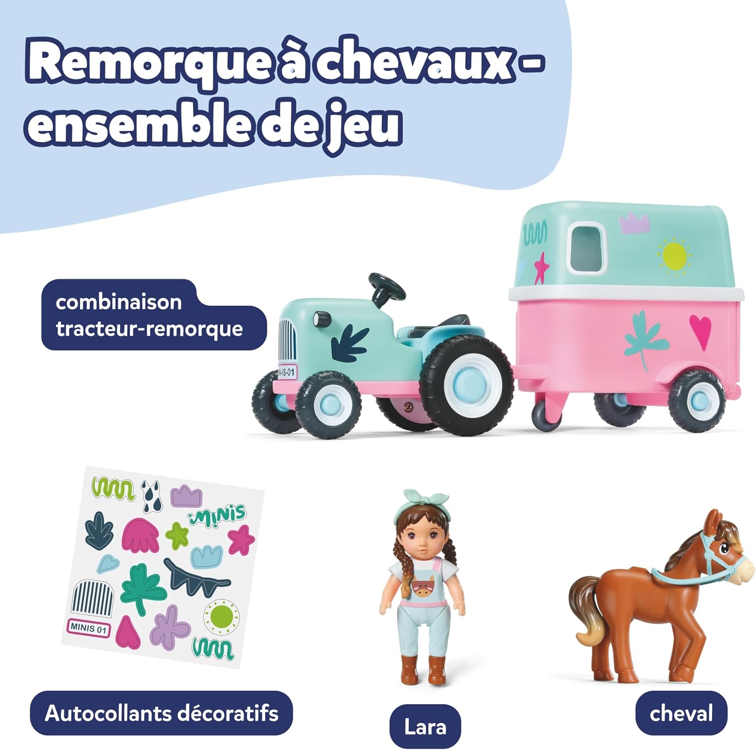 Detalle 2 de Mini remorque Cheval avec Lara BABY born 906279