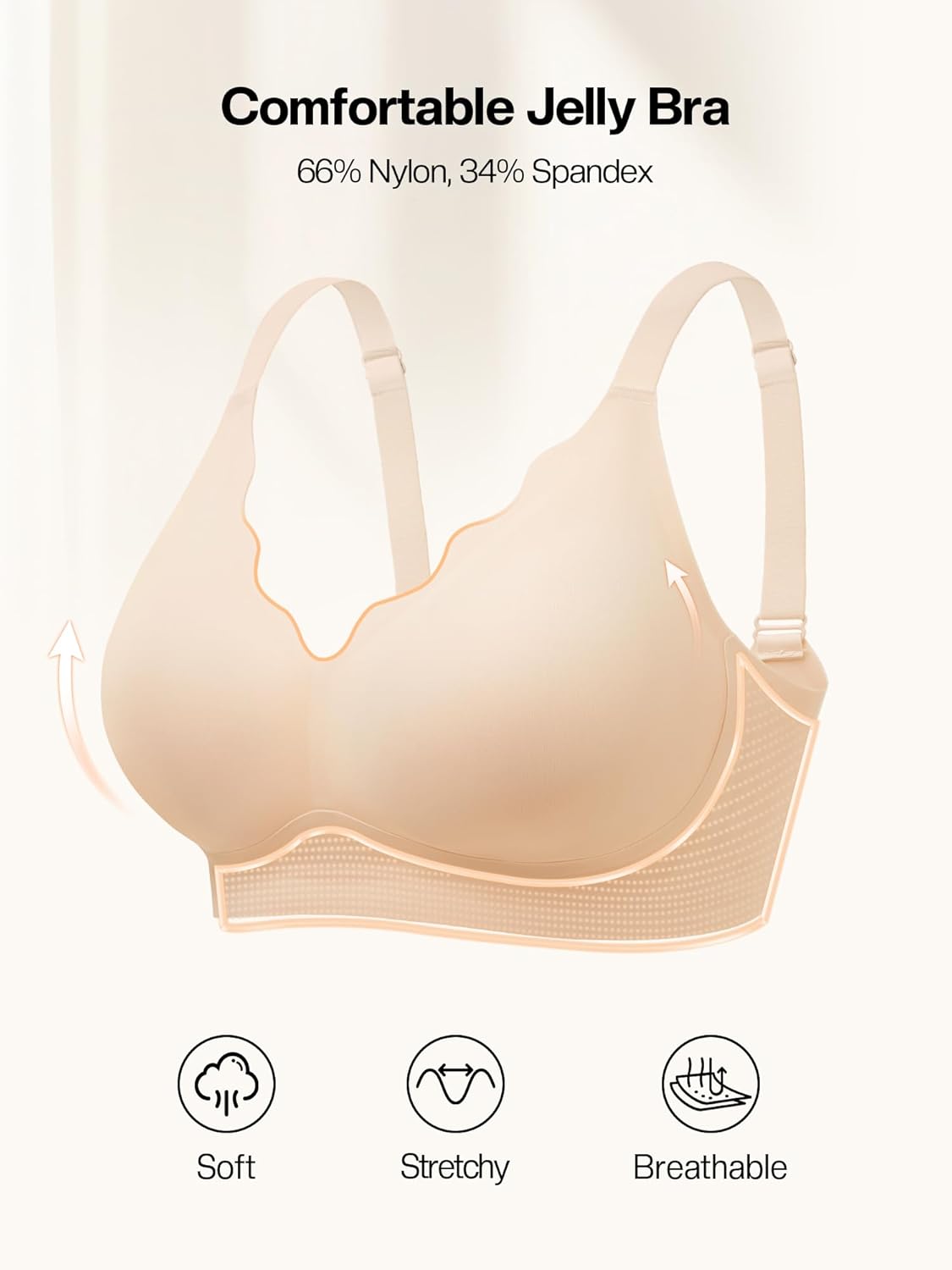 Detalle 2 de Cuteio Wireless Jelly Bras S-2XL ⚙