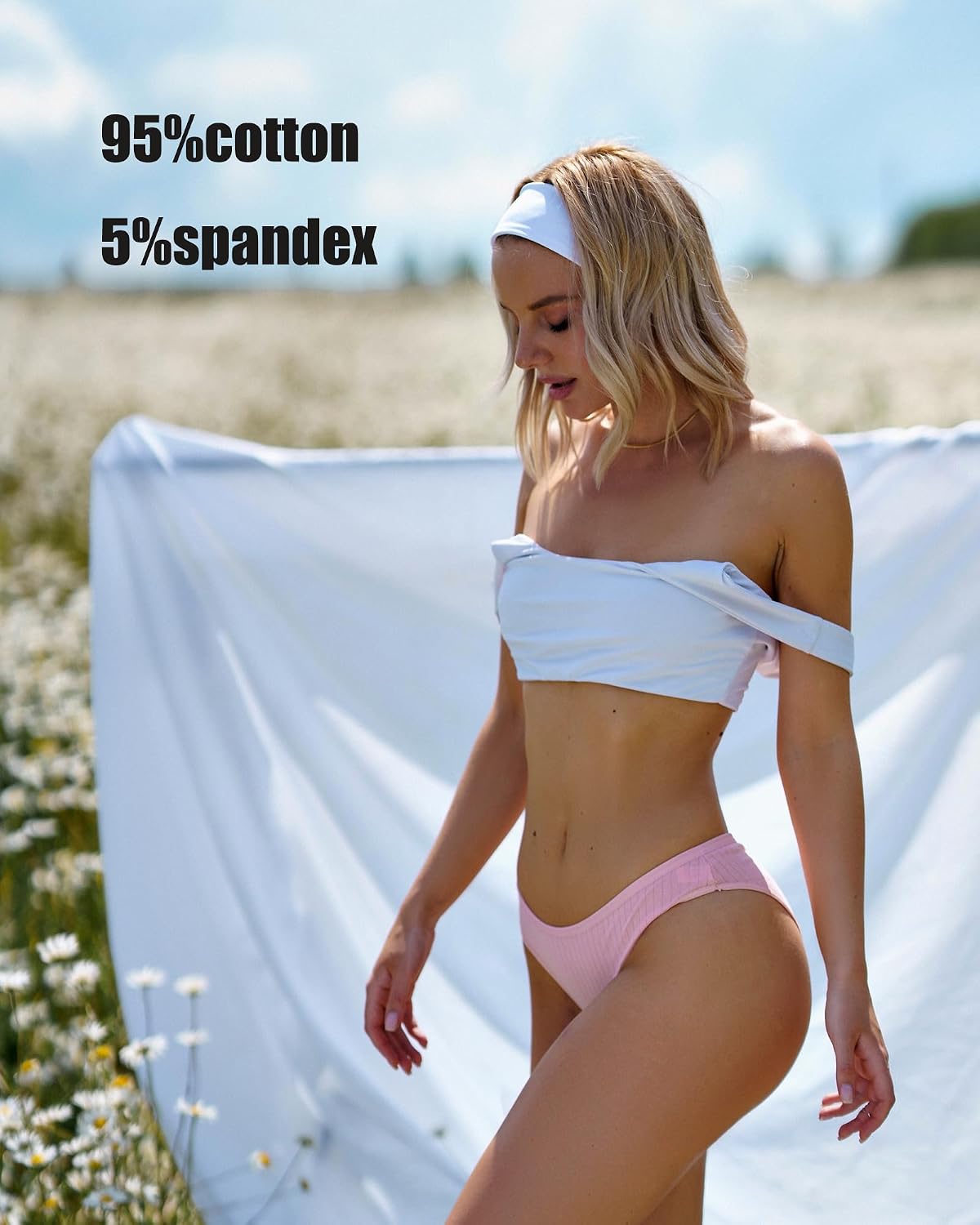 Detalle de BeReady Confezione da 6 Mutande da Donna in Cotone Elasticizzato – Hipster, Comfort e Traspirabilità