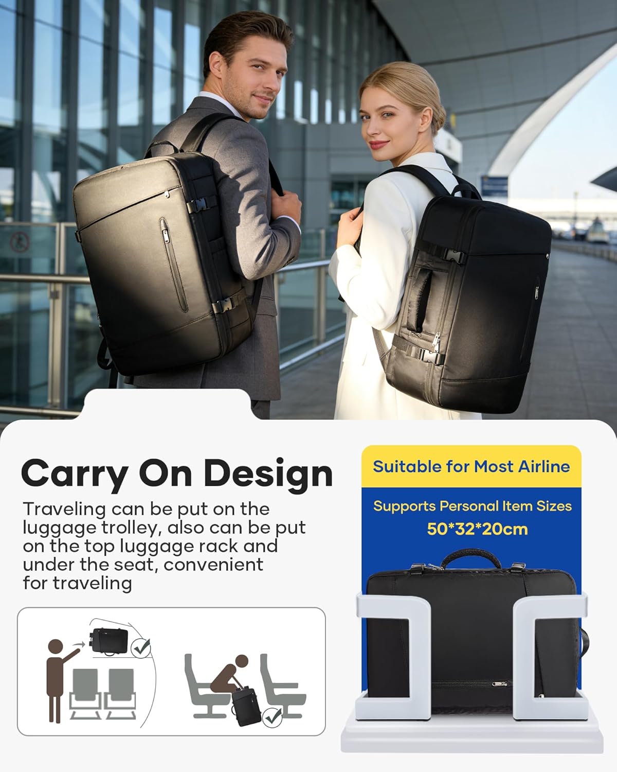 Thumbnail 1 de VECAVE Vacuum Travel Backpack Garment Bag Large Suit Bag for Travel