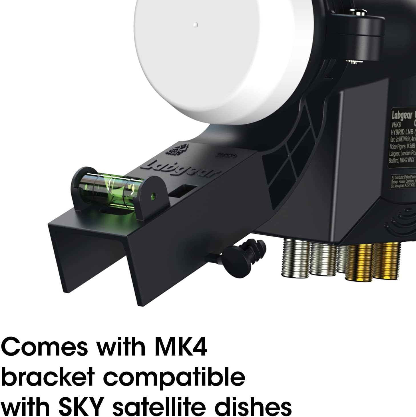 Detalle de Labgear Hybrid LNB 6 Output (2 Wideband + 4 Quad) for Sky Q, Sky+ and Freesat