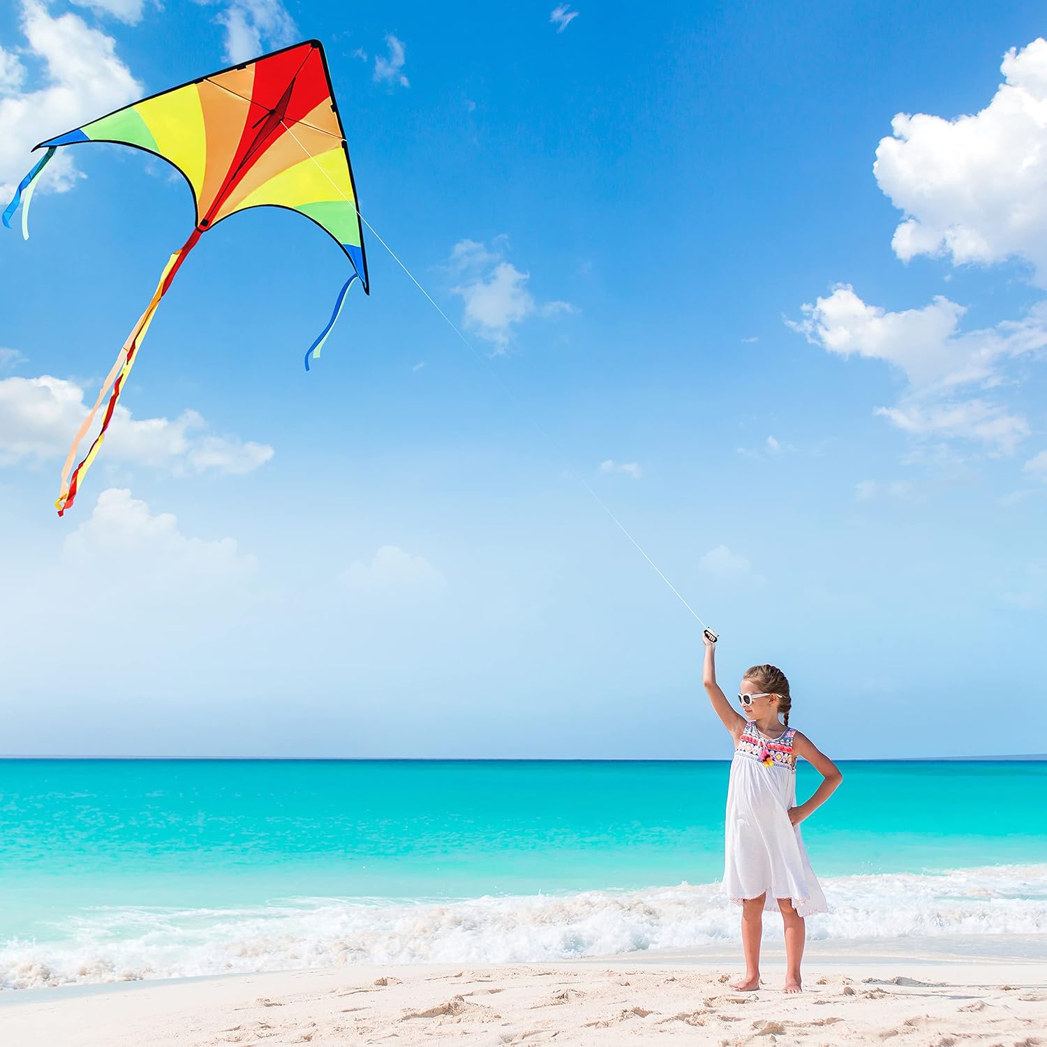 Thumbnail 2 de JOYIN 2 Packs Large Delta Kites – Green and Multicolor, Easy to Fly for Kids and Adults