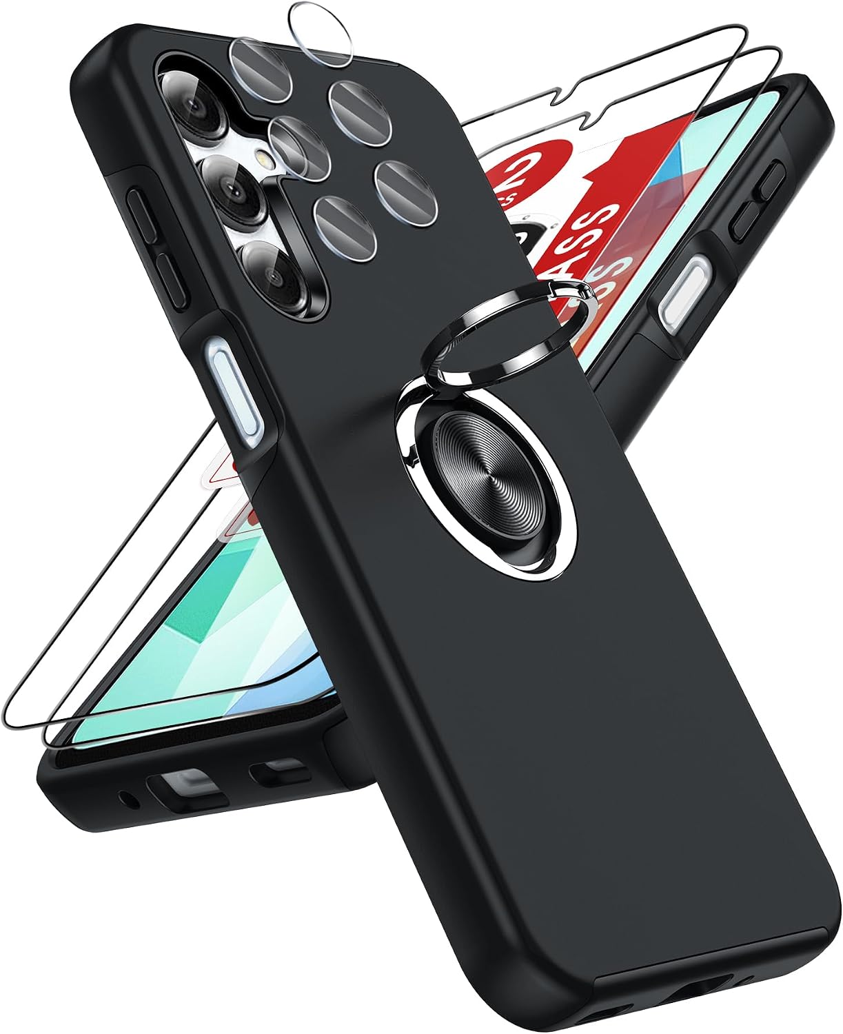 Detalle de LeYi case for Samsung Galaxy A16 4G/5G with tempered glass + camera lens protectors (black)