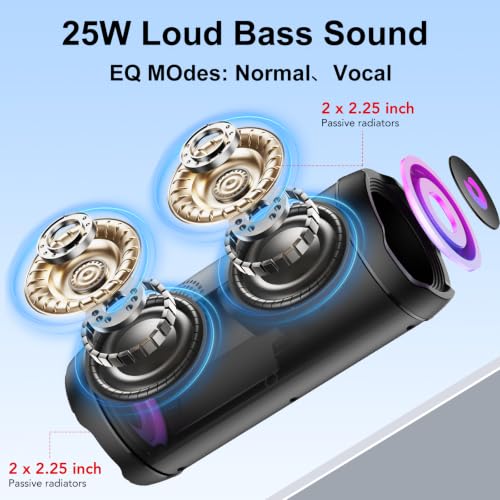 Detalle 2 de Altavoz Bluetooth Portátil 25W de coioc con IPX7, RGB y emparejamiento TWS