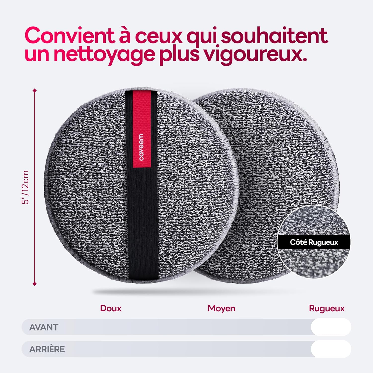 Detalle de CAVEEM Éponge exfoliante pour le corps (extra rugueuse) – Lot de 2