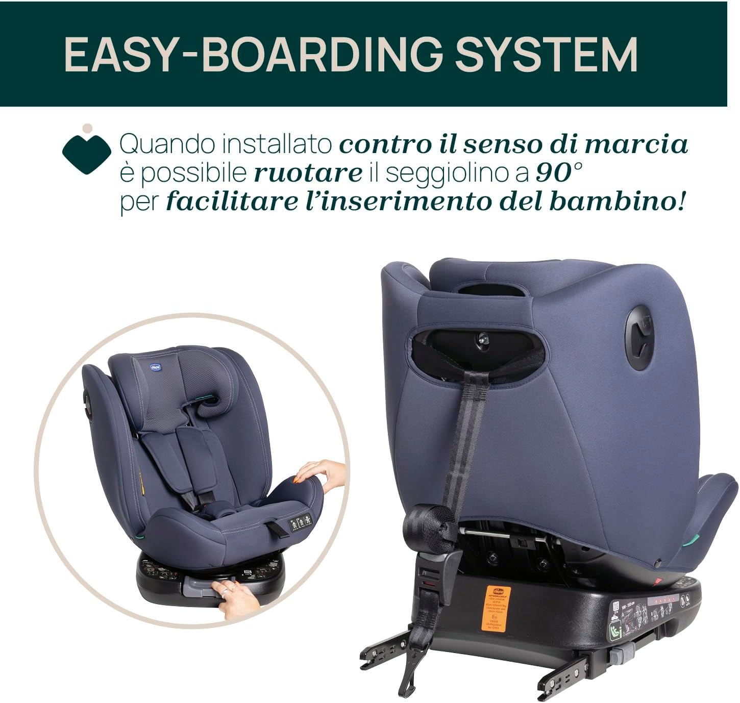 Detalle 2 de Chicco Unico Evo I-Size: seggiolino auto 0-36 kg 4-in-1 con Isofix girevole a 360°