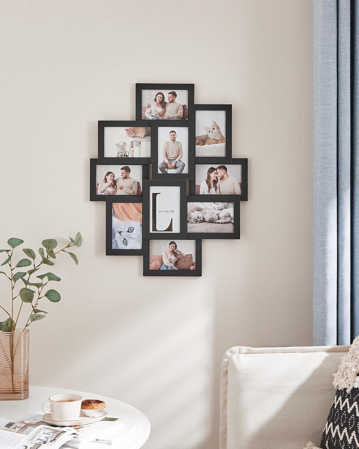 Thumbnail 6 de SONGMICS Black Collage Photo Frame (family frame for 10 photos, 4x6 inch) – MDF board, assembly required