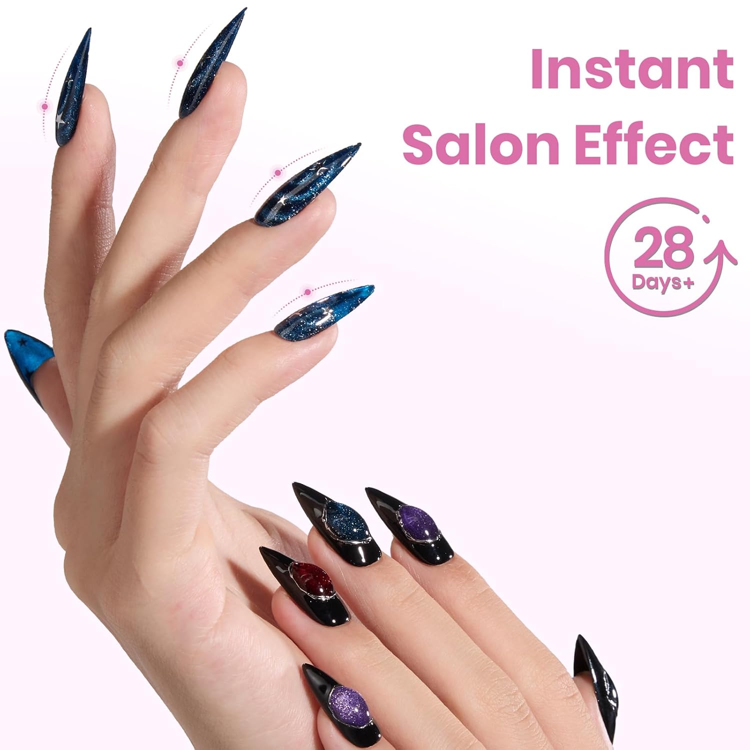 Thumbnail 1 de Beetles Tipex Lite Instant Apex Nail Tips (Medium Stiletto) — 16 Sizes 00–14