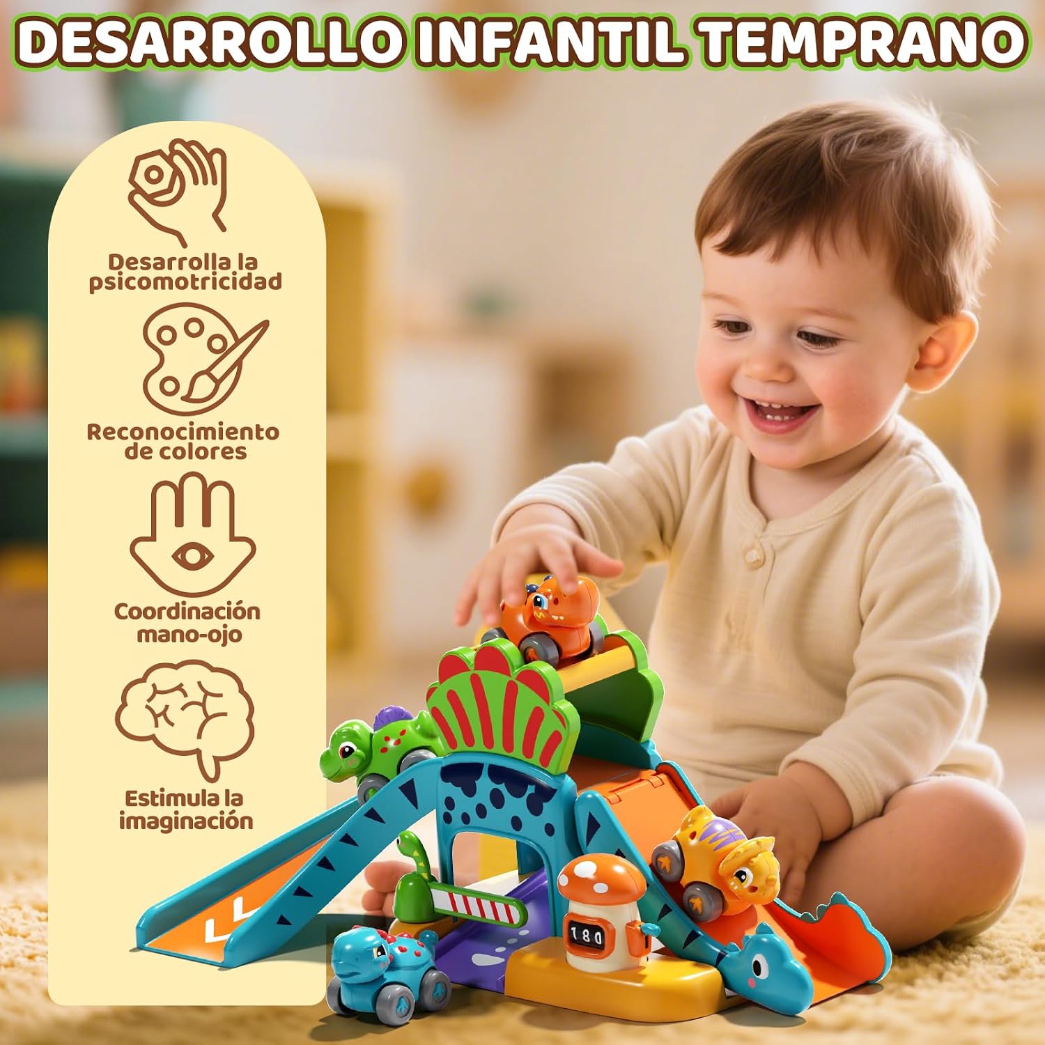 Detalle 2 de Coche de Dinosaurios para Niños 1-3 Años