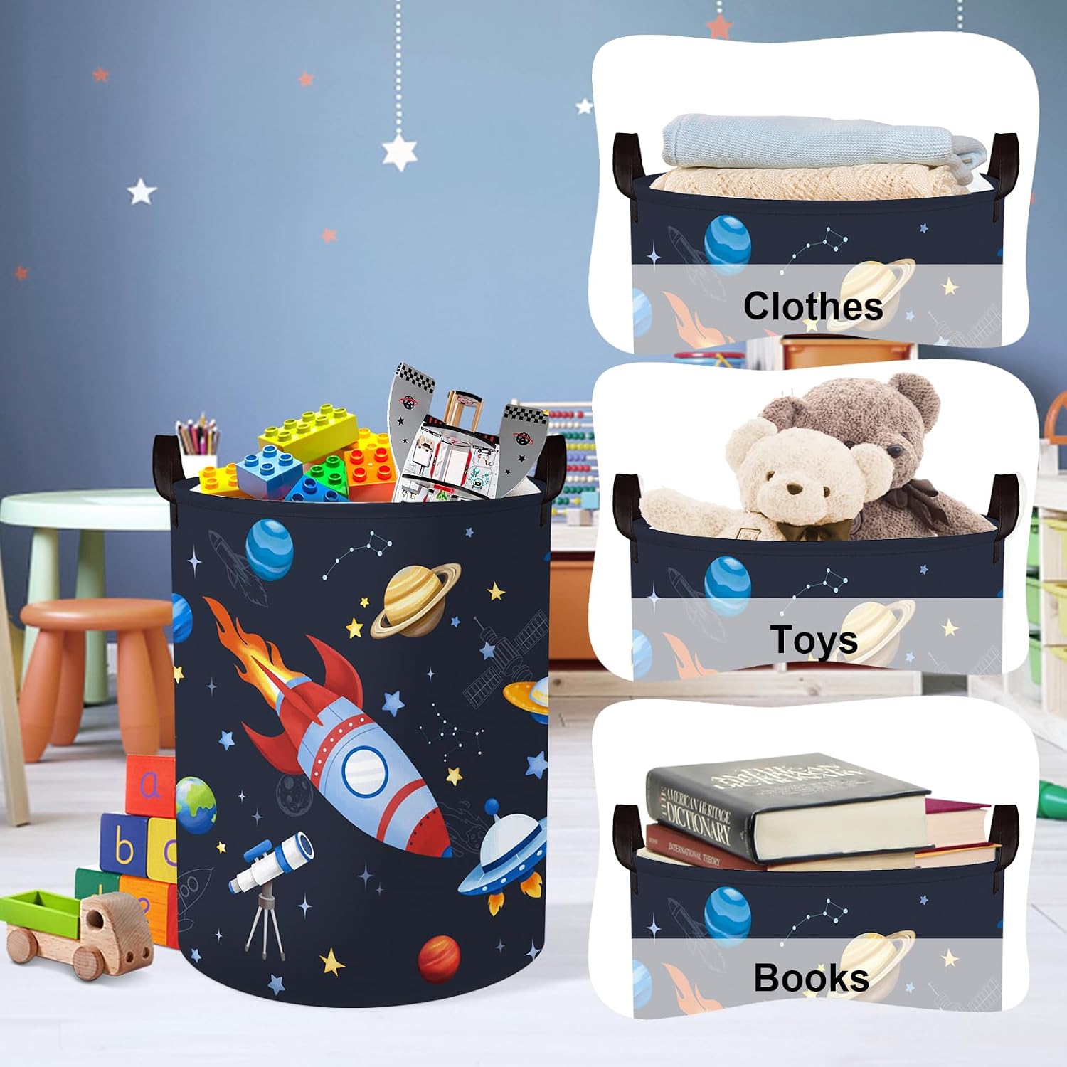 Thumbnail 4 de Clastyle Space Laundry Hamper Cosmic Book Storage Basket