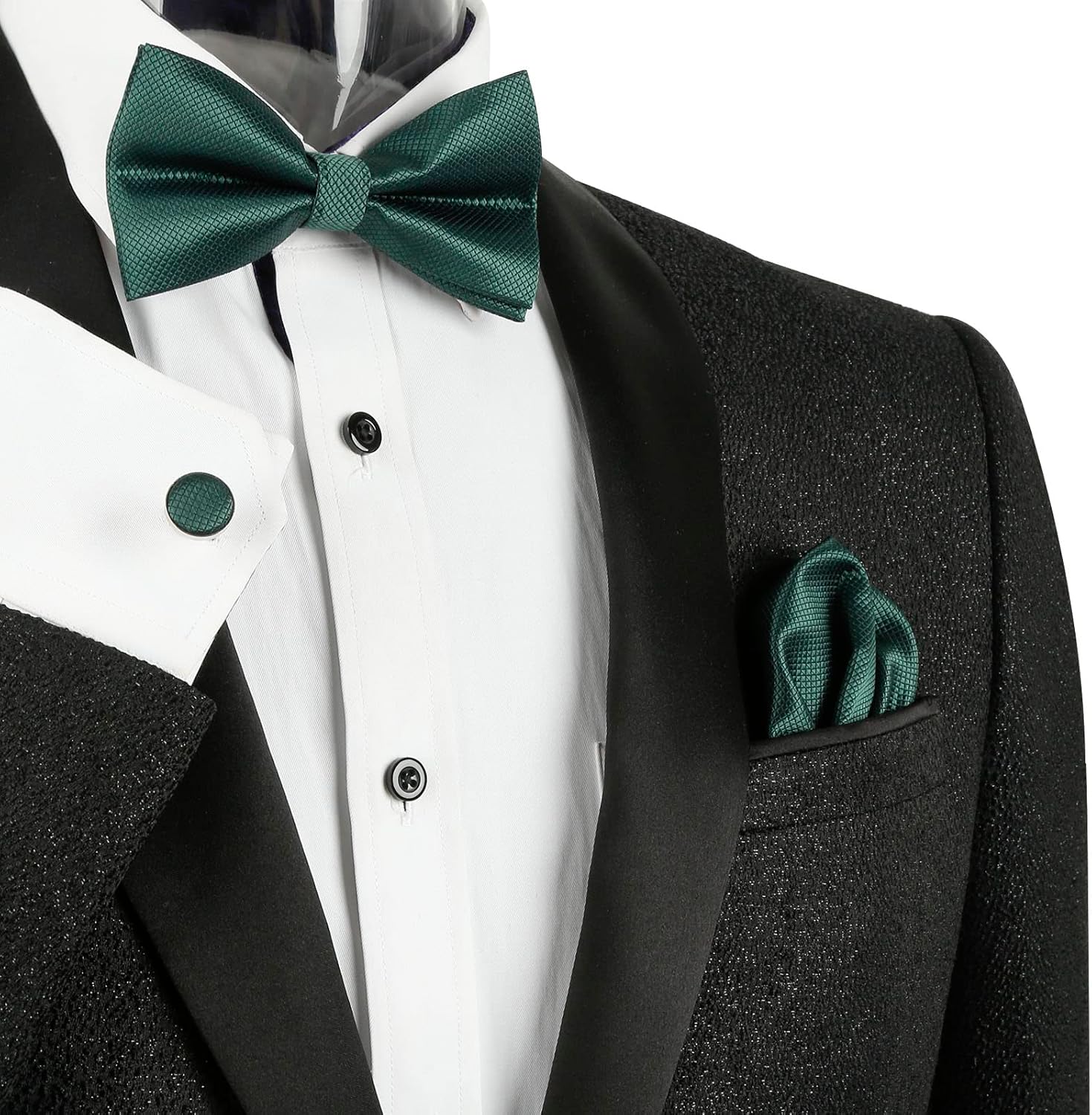 Thumbnail 4 de Alizeal Mens Party Bow Tie, Hanky and Cufflinks Set – A Practical Accessory Trio