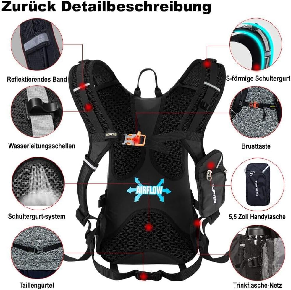 Detalle 2 de Toptrek Fahrradrucksack 18L Ultraleicht