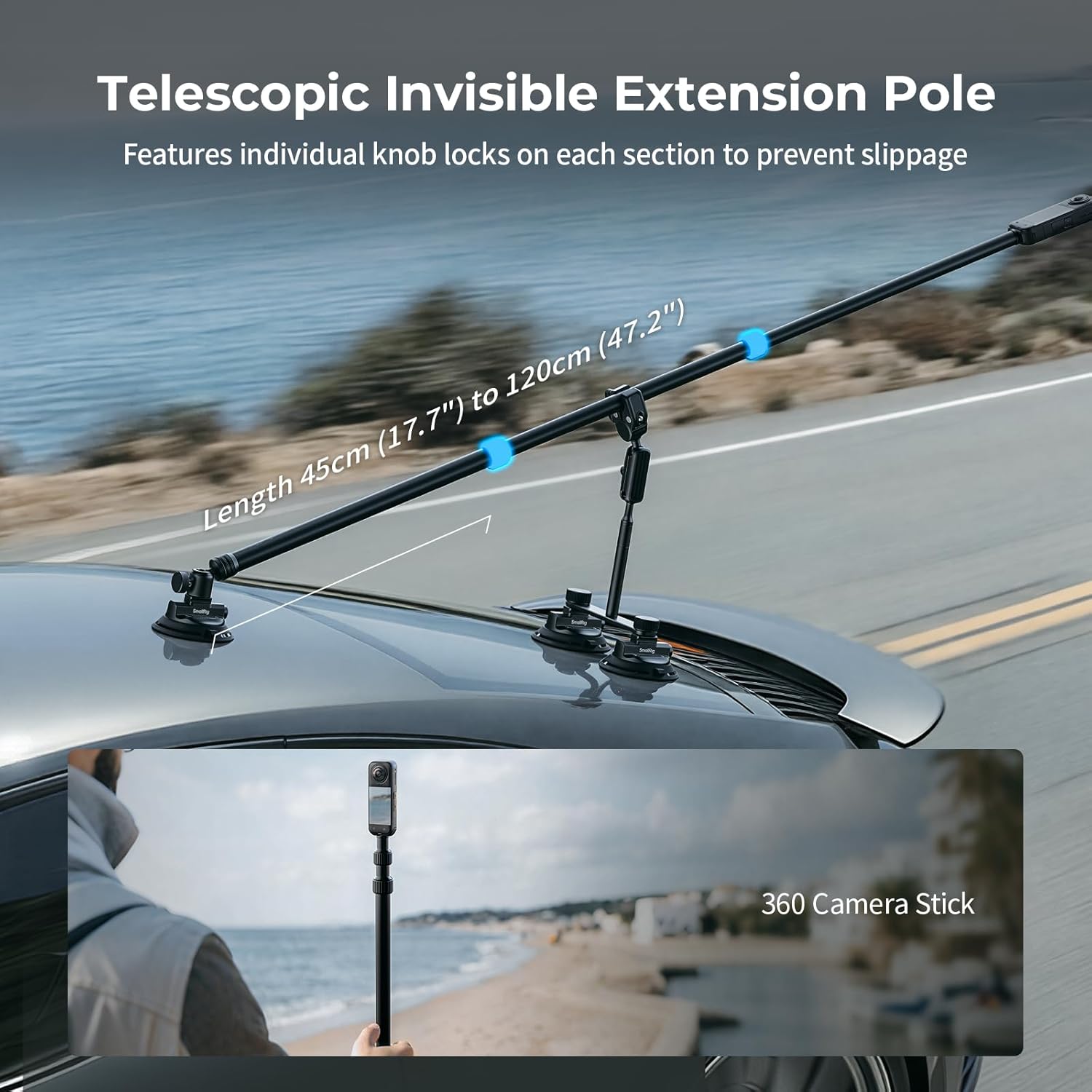 Thumbnail 5 de SMALLRIG Kit di supporto a ventosa per auto per action camera 5843