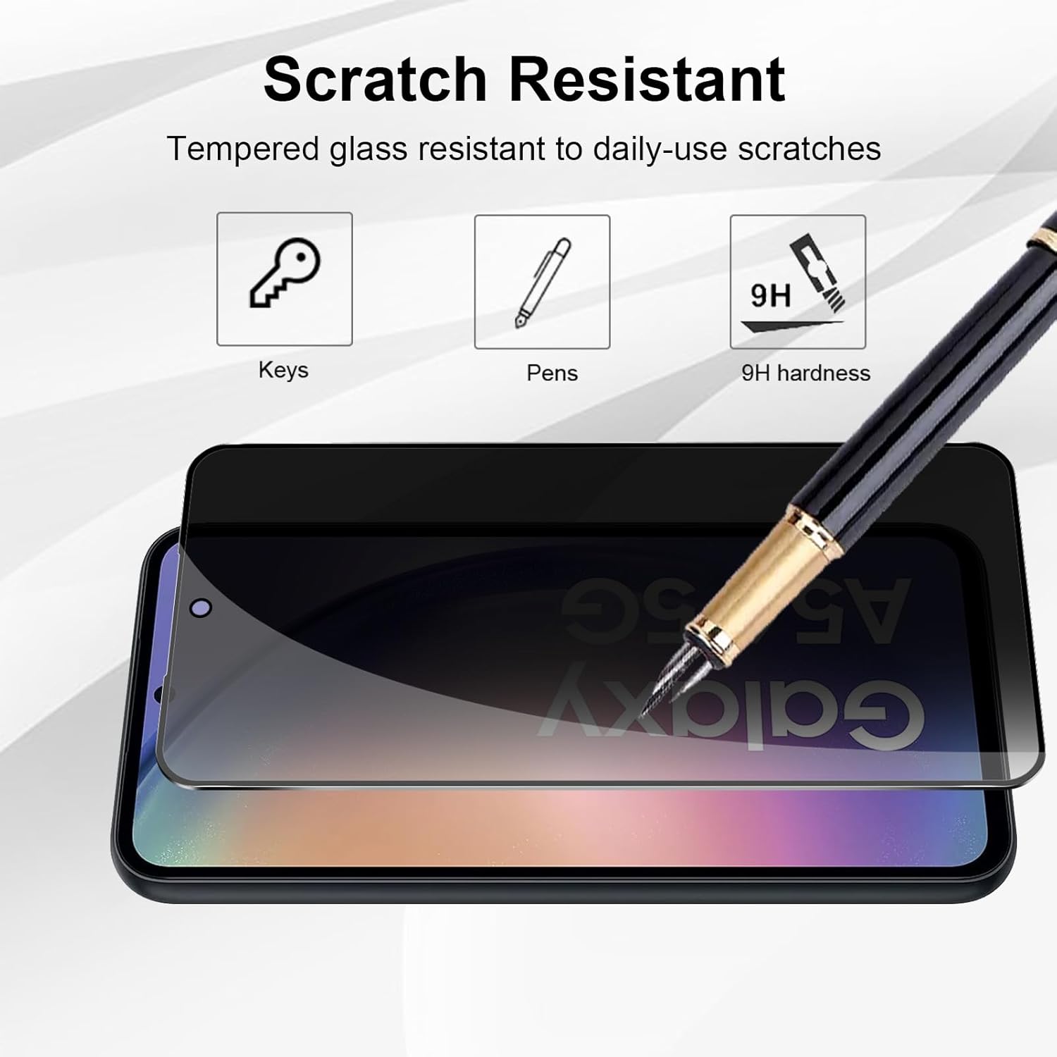 Detalle de Yenwen Sichtschutz für Samsung Galaxy A54 5G – 2er Pack Anti Spy Panzer Displayschutzfolie + 2 Kameraschutzfolie (9H, oleophob, Easy Install)