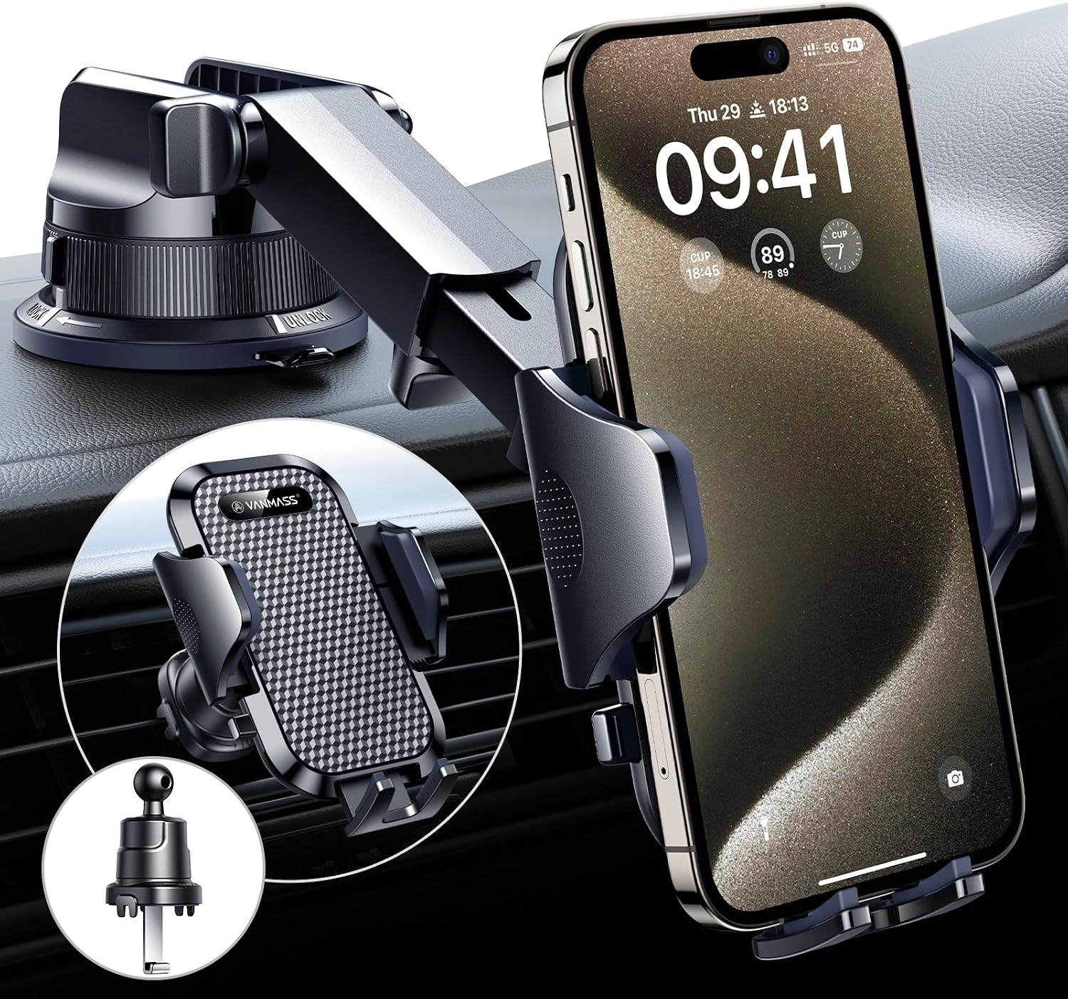 Detalle de VANMASS 2026 military-grade car phone holder