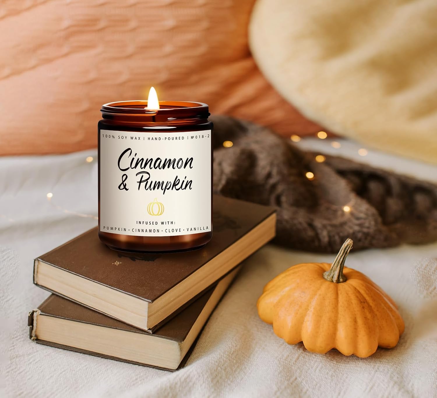 Thumbnail 3 de Auelife Cinnamon & Pumpkin Scented Candle, 7 oz Soy Wax