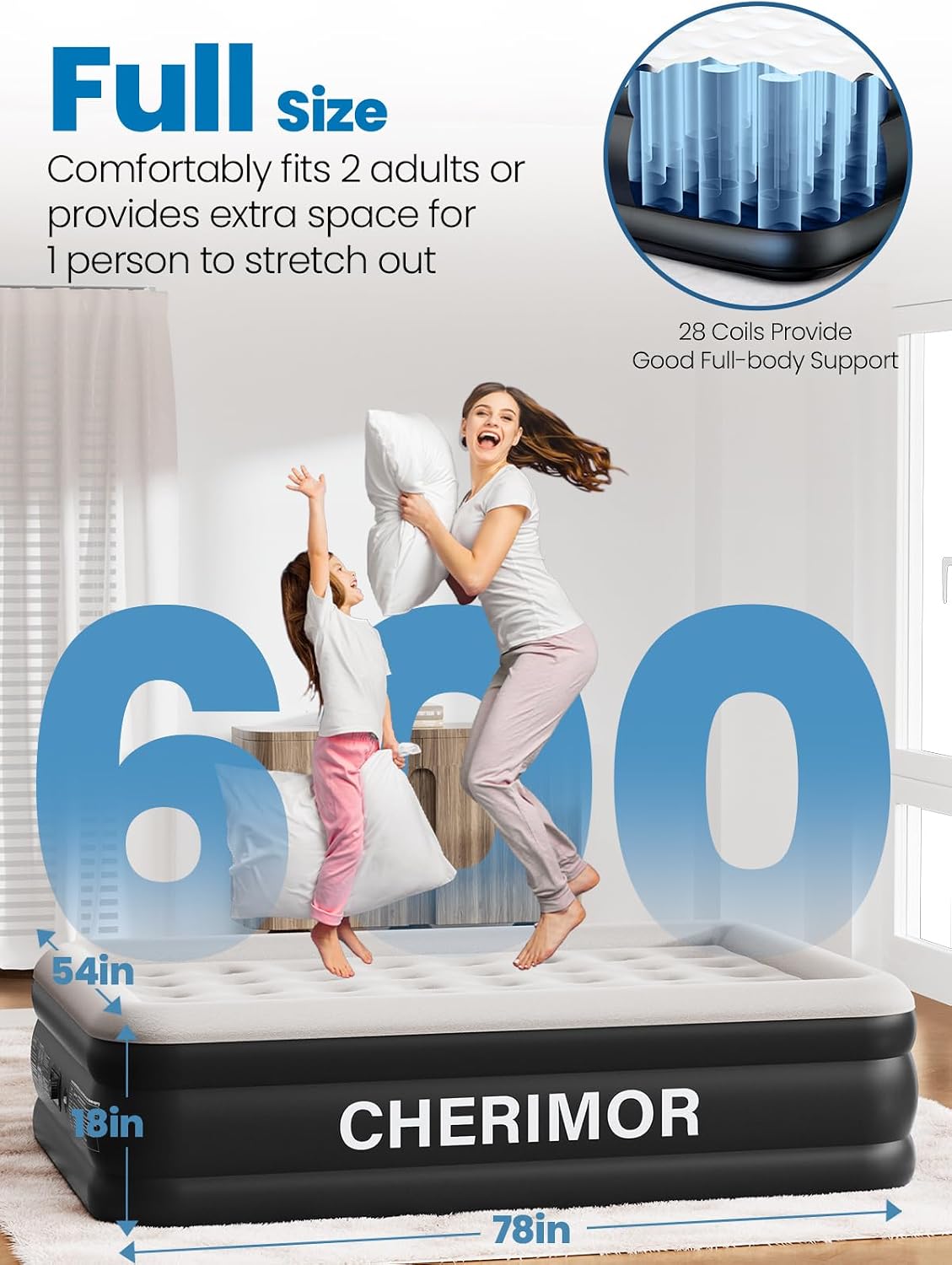 Detalle de CHERIMOR Full Size Air Mattress 18"