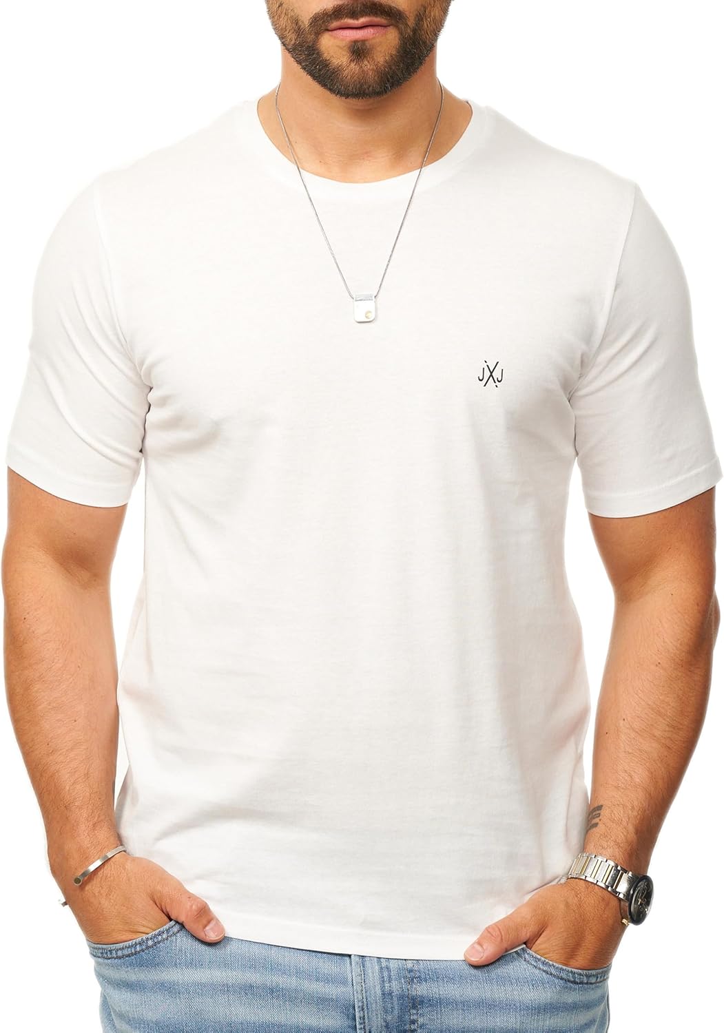 Thumbnail 1 de Jack & Jones Herren T-Shirt Infinity O-Neck Shirt – Kurzarm, Weiß, Logo-Print