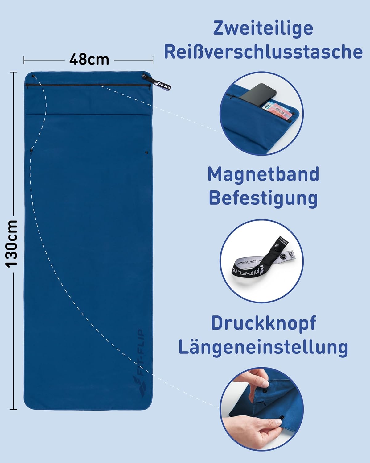 Detalle 2 de Fit-Flip Fitness Handtuch 130 x 48 cm