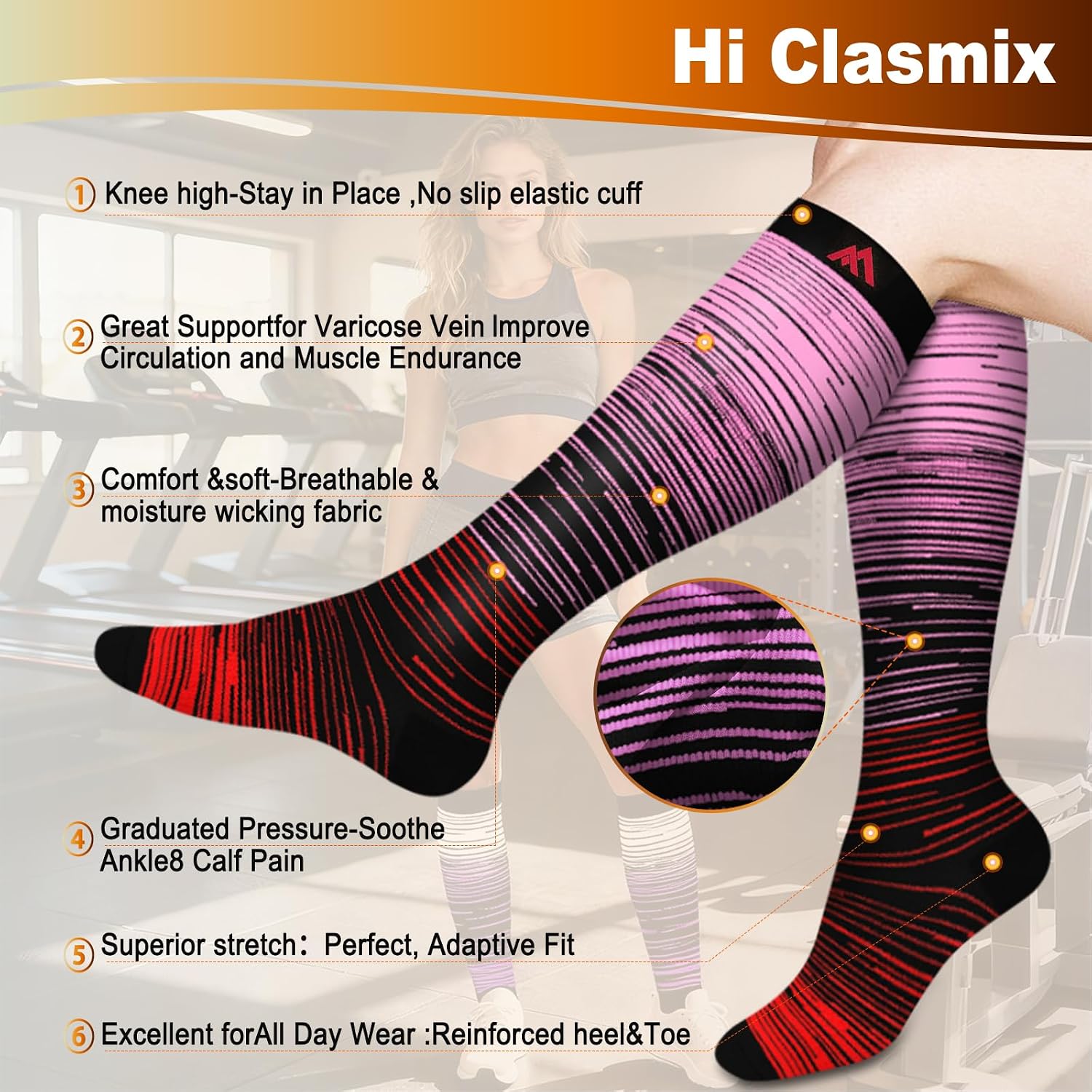 Detalle de Graduated Compression Socks 20-30 mmHg