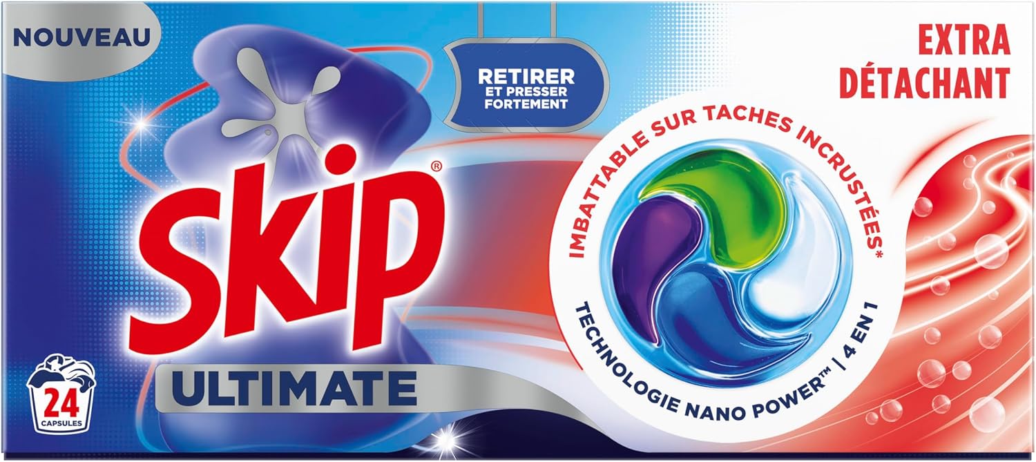 Detalle de Skip Lessive Capsules Ultimate 4en1 Extra Détachant - 96 lavages