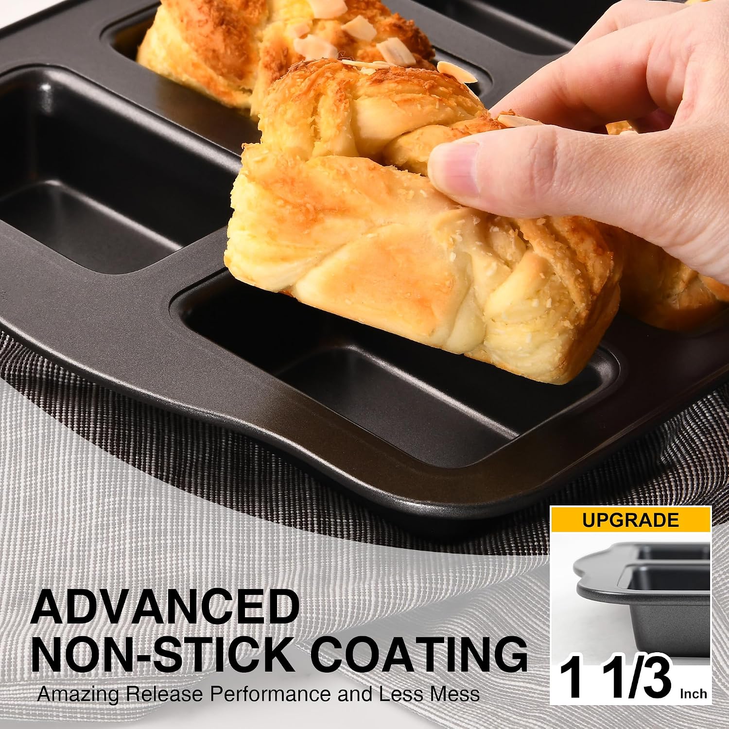 Detalle 2 de HONGBAKE 8-Cavity Mini Loaf Pan set ๐