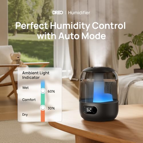 Thumbnail 1 de DREO Humidifier for Bedroom with Sensor — 3L Top-Fill, 26dB Sleep Quiet Ultrasonic Humidifier