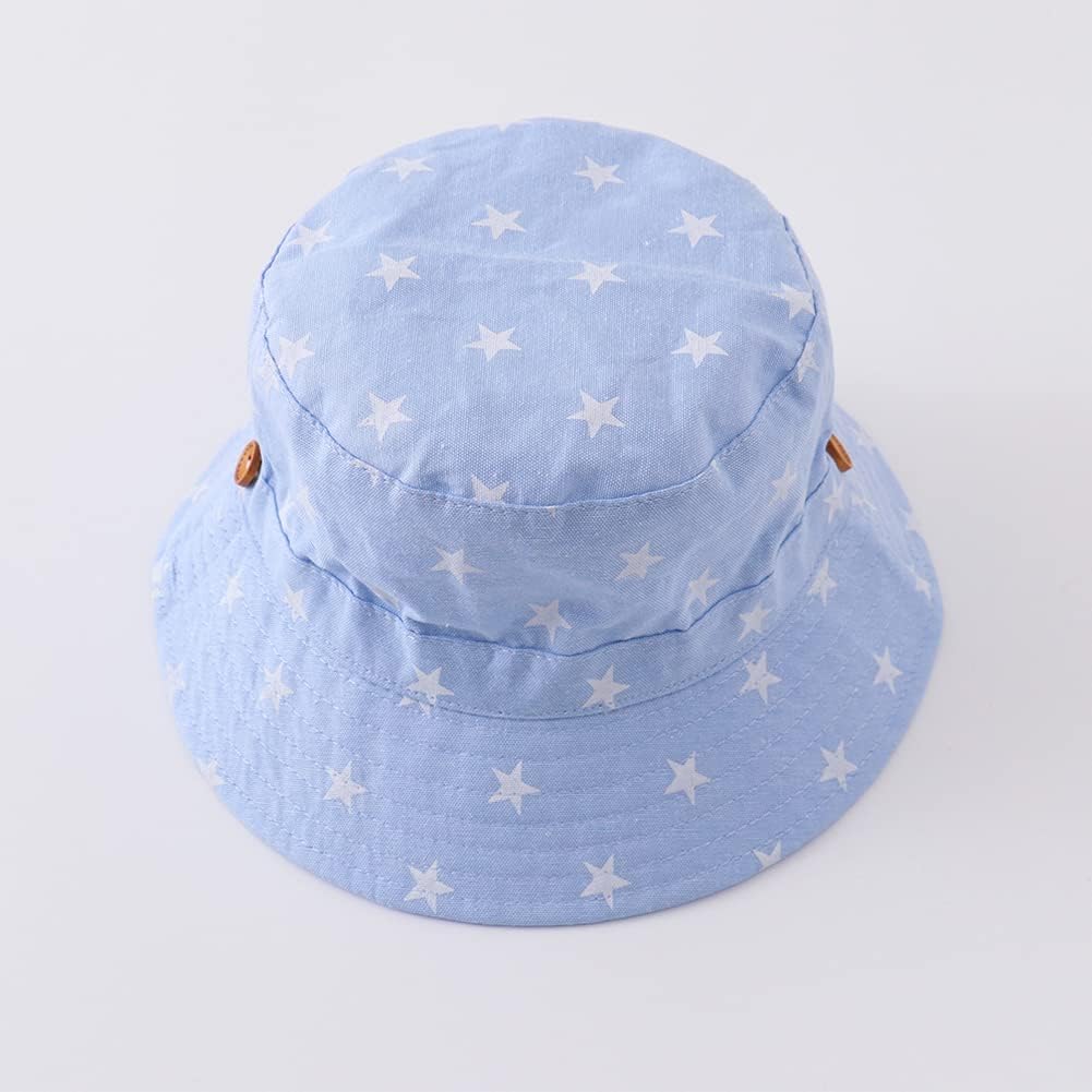Thumbnail 3 de imKutie Baby Sun Hat (UPF 50+) – Adjustable Bucket Hat with Chin Strap, Cartoon Animal Shark & Star Print