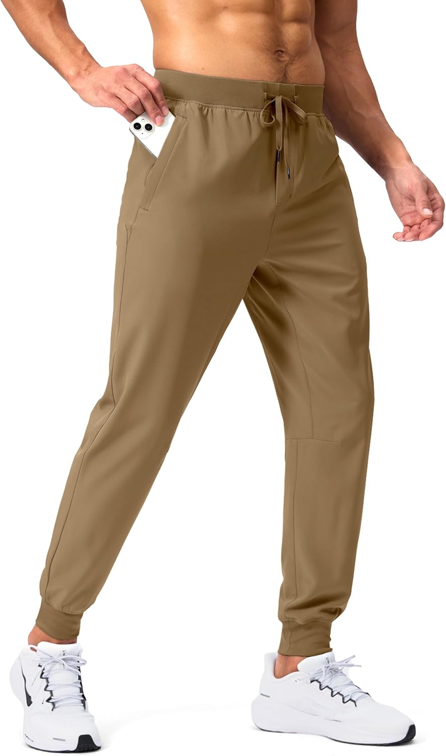 Detalle de Pudolla Men's Lightweight Zipper Pocket Joggers