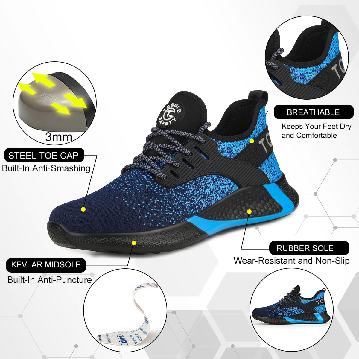 Thumbnail 4 de TQGOLD Scarpe Antinfortunistiche: leggerezza, protezione e comfort per il lavoro quotidiano