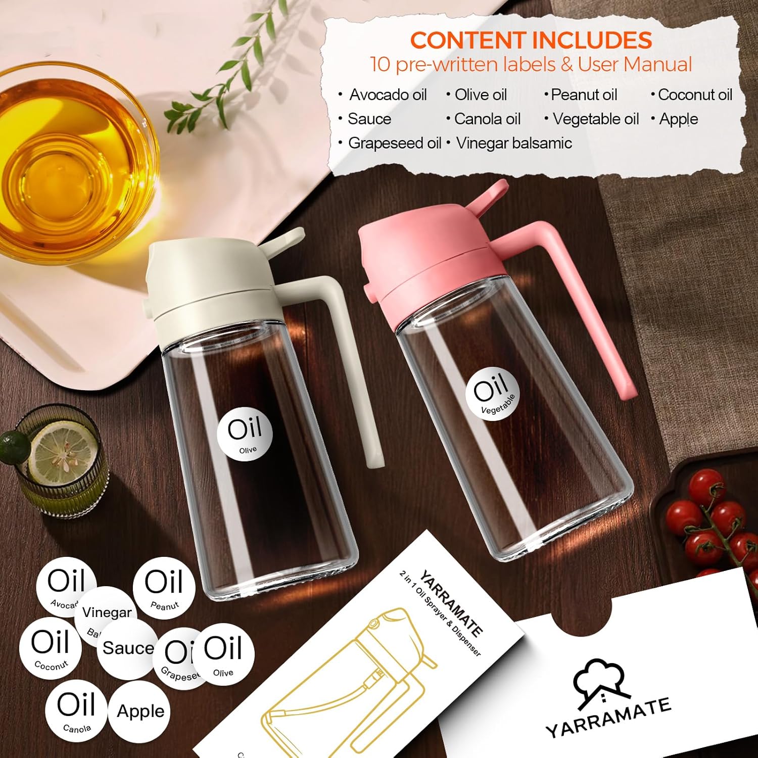Detalle 2 de YARRAMATE 16oz Olive Oil Sprayer 🍶