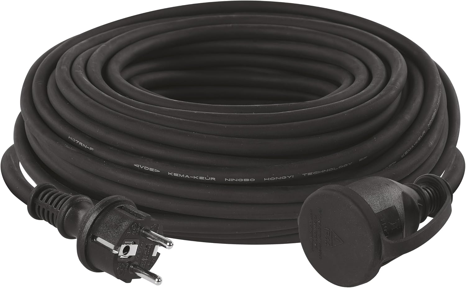 Detalle de EMOS IP44 Verlängerungskabel 30 m (1 Schuko, wasserdicht) – H07RN-F 3G 1,5 mm², schwarz