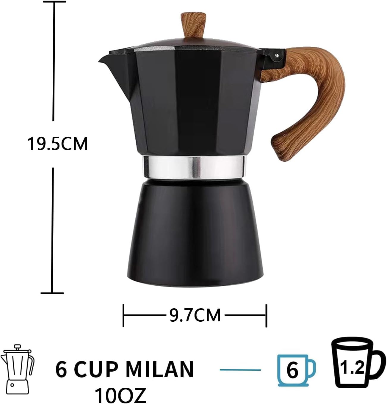 Detalle 2 de AIFUSI Moka Pot 6 Cup 10 oz