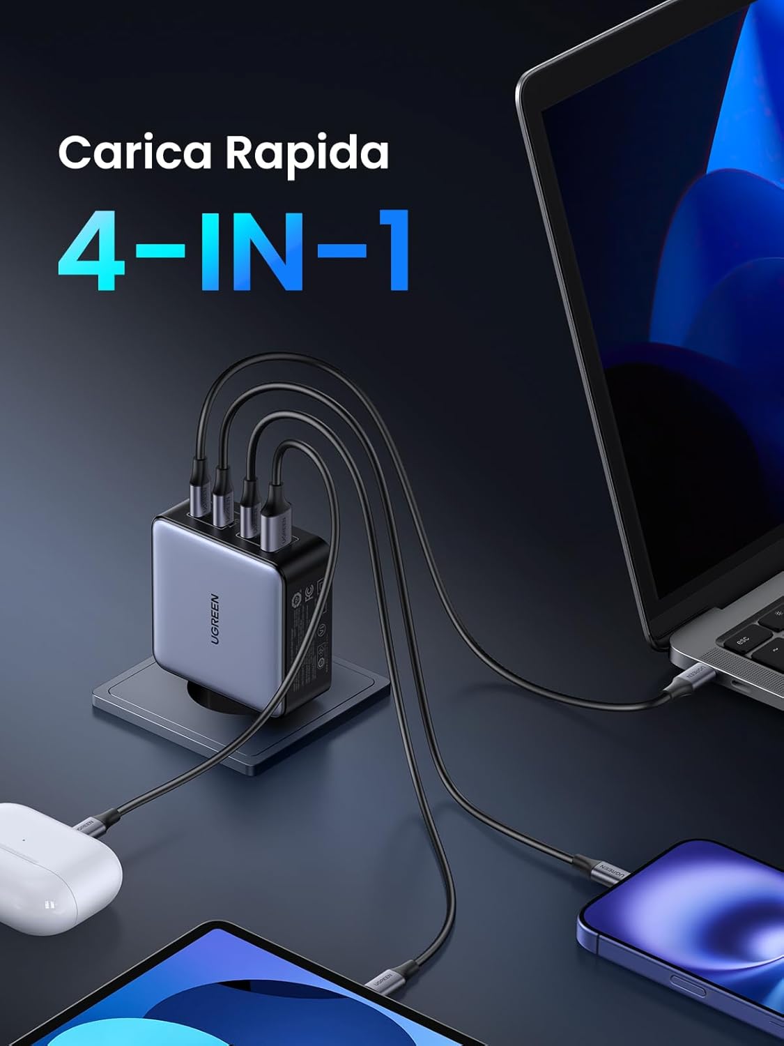 Thumbnail 2 de UGREEN Nexode 160W GaNInfinity caricatore USB-C con 4 porte e PD 3.1 PPS