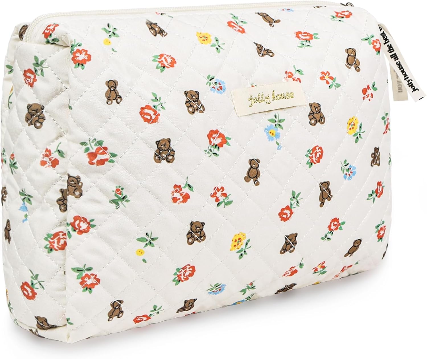 Thumbnail 4 de Aucuu Borsa da toilette da viaggio floreale in cotone con organizer e tasca a coulisse