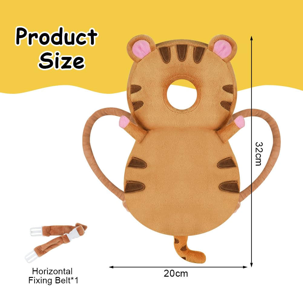 Detalle de Vicloon Baby Kopfschutz – Tigerform, verstellbare Kopf- und Knieschutzpolster für 4–24 Monate