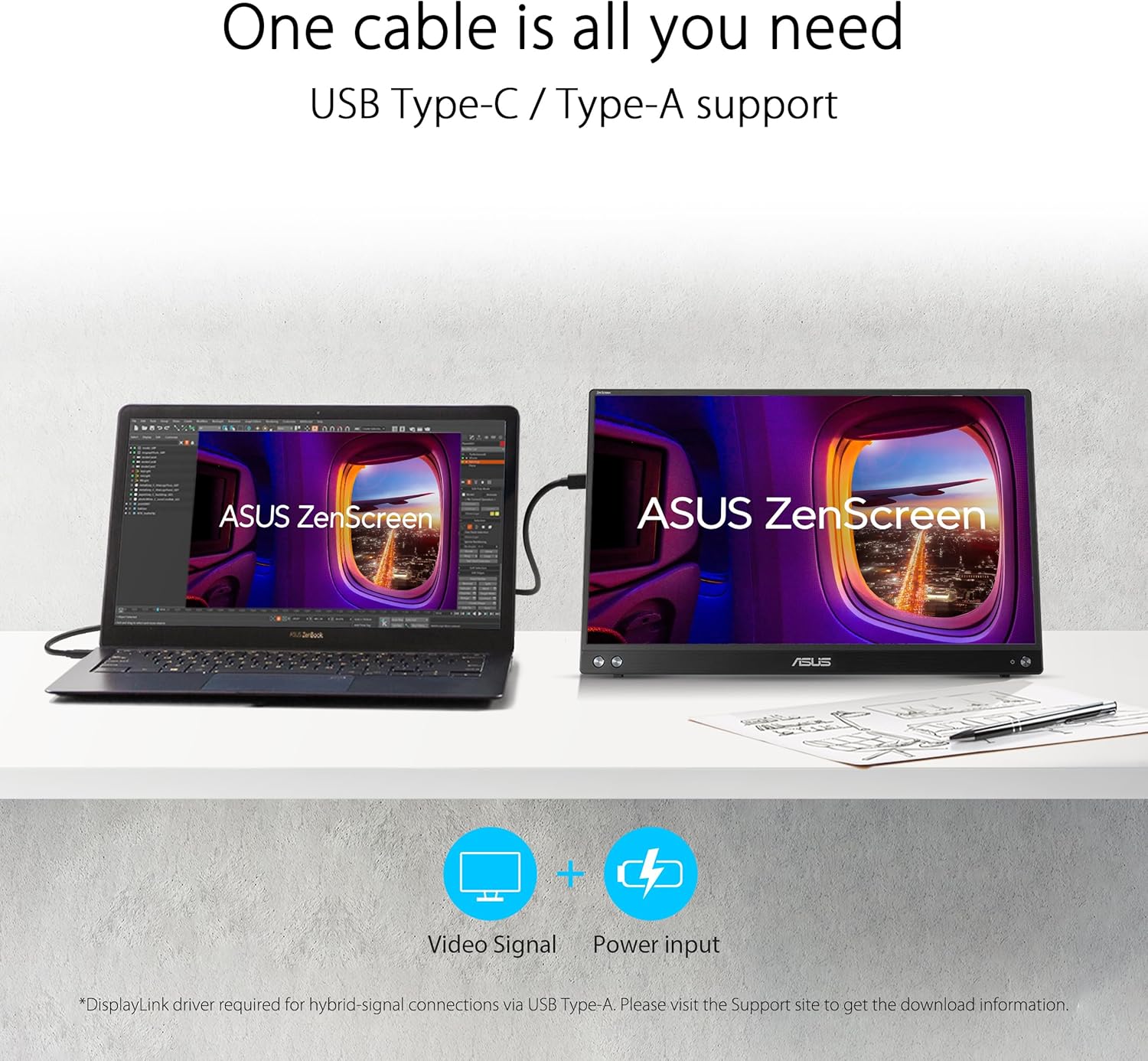 Thumbnail 1 de ASUS ZenScreen MB16ACV 15.6in Portable USB-C Monitor (Full HD, IPS)