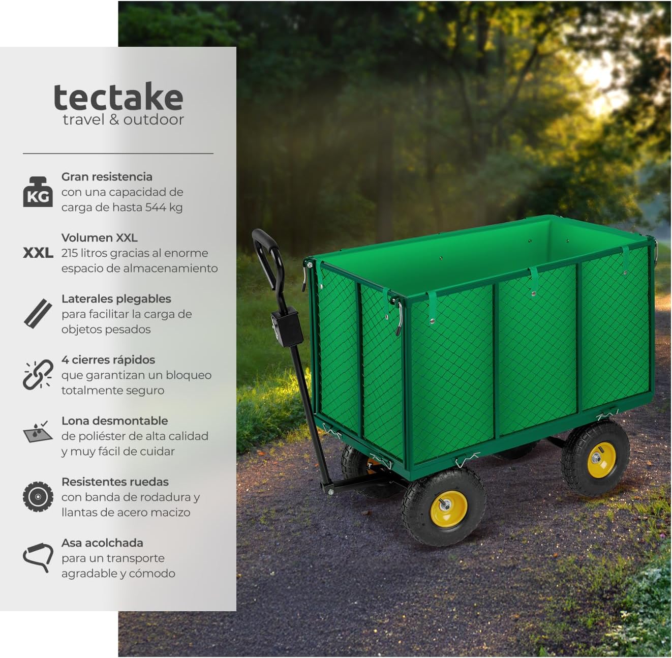 Detalle 2 de TecTake® Carro de Mano Plegable XXL 108 cm