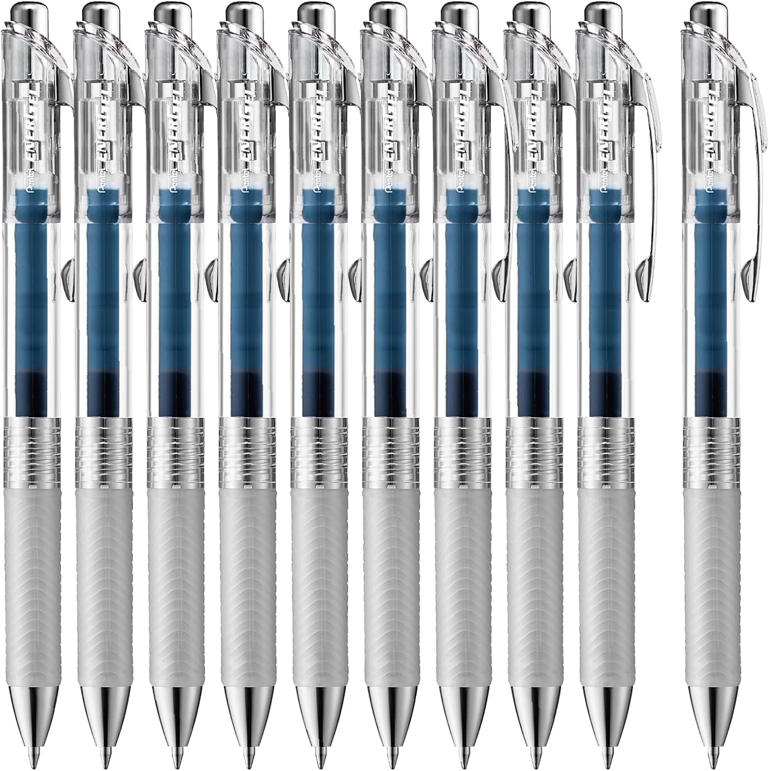 Detalle 2 de ぺんてる エナージェル インフリー BLN74TL-S3 ゲルインキボールペン 0.4mm ターコイズブルー 10本