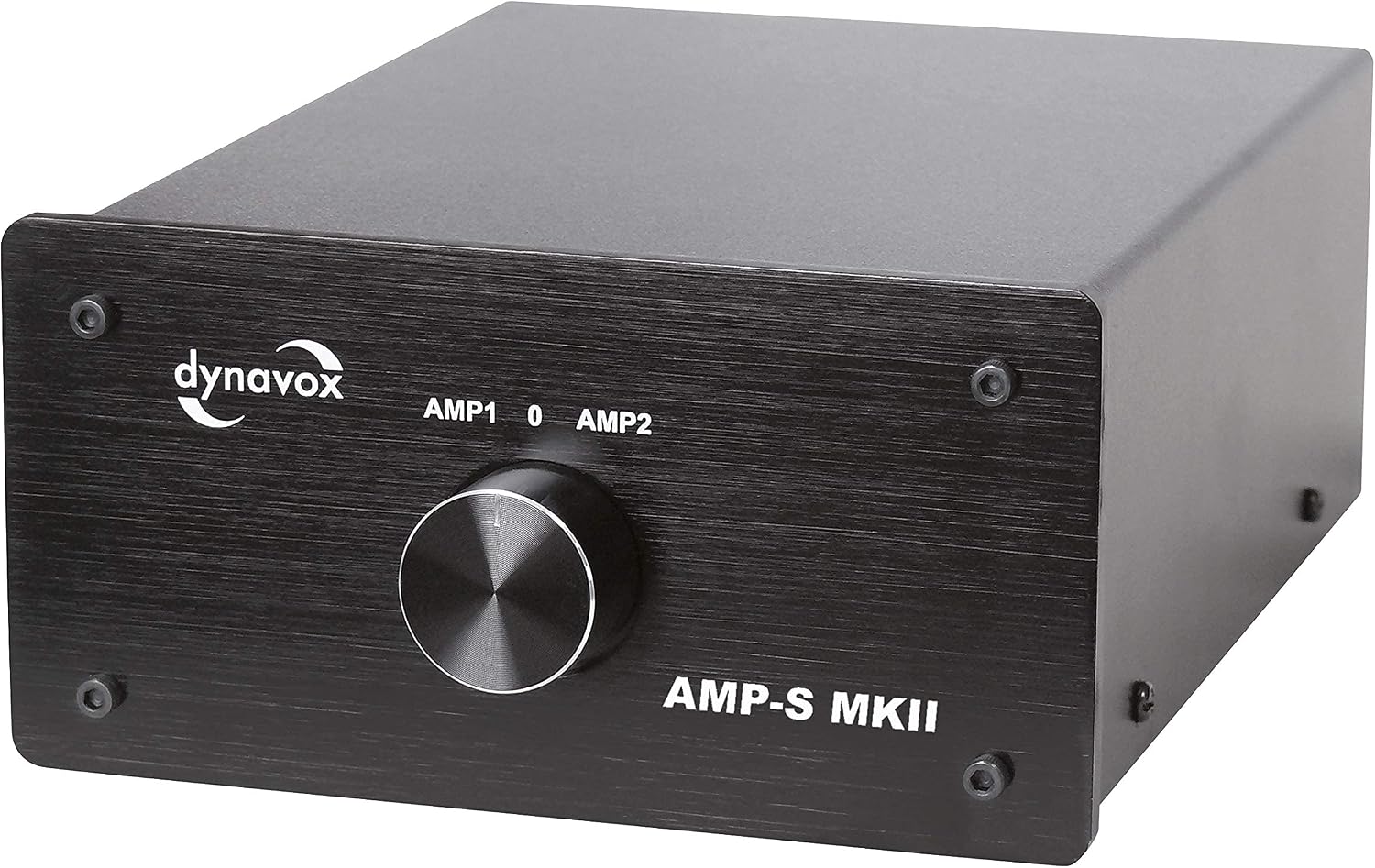 Detalle 2 de Dynavox AMP-S MKII – przełącznik wzmacniacza i głośników, metalowa obudowa